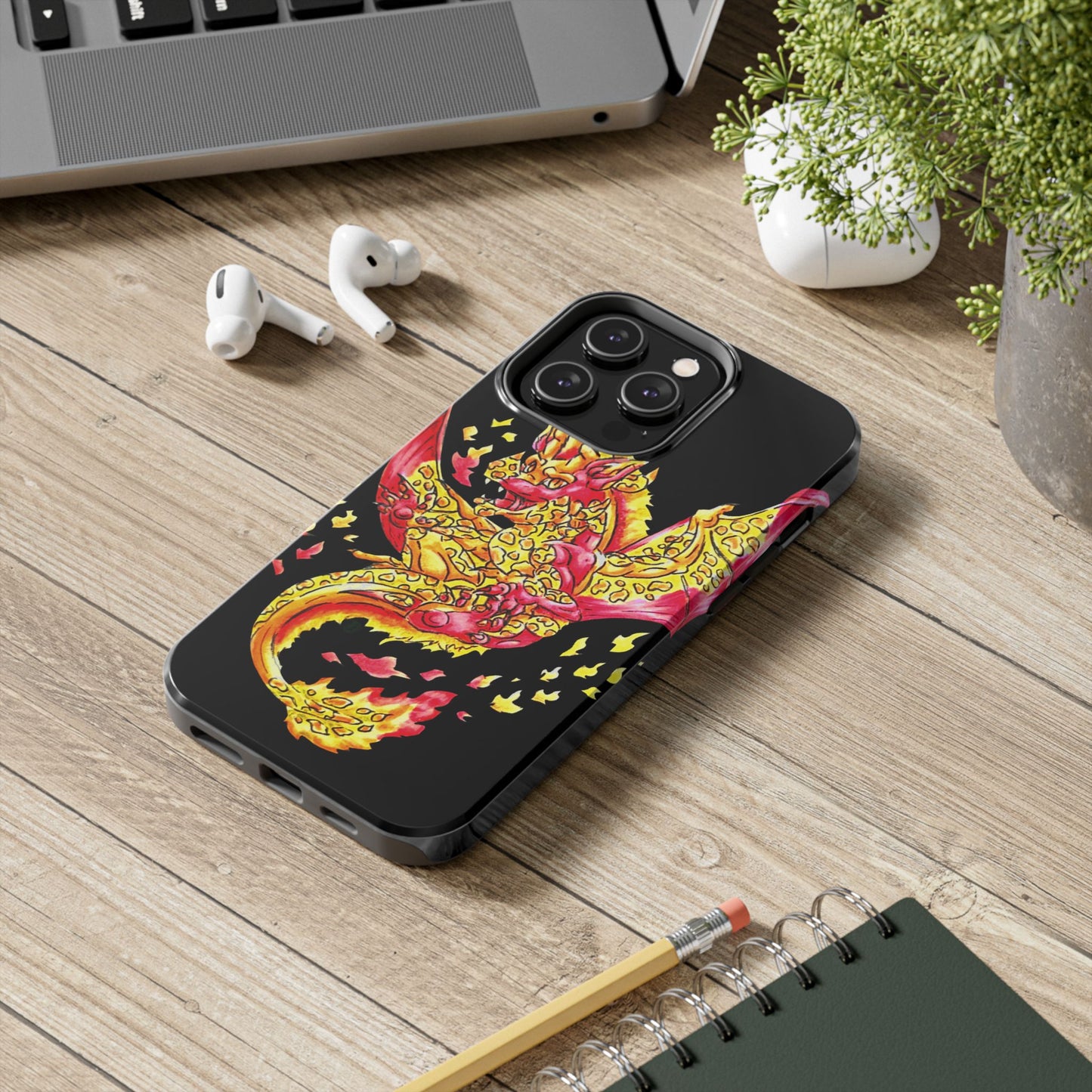 Cutesy Fire Dragon Float Tough Phone Cases