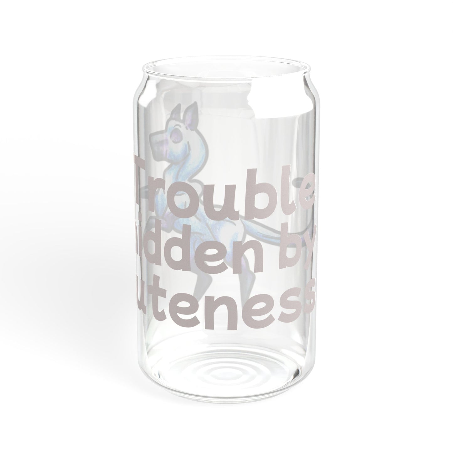 Chibi Slictine the Cat- Trouble- Fantasy Cat- Cute Creature Art- Nature Animal- Glass Tumbler 16oz