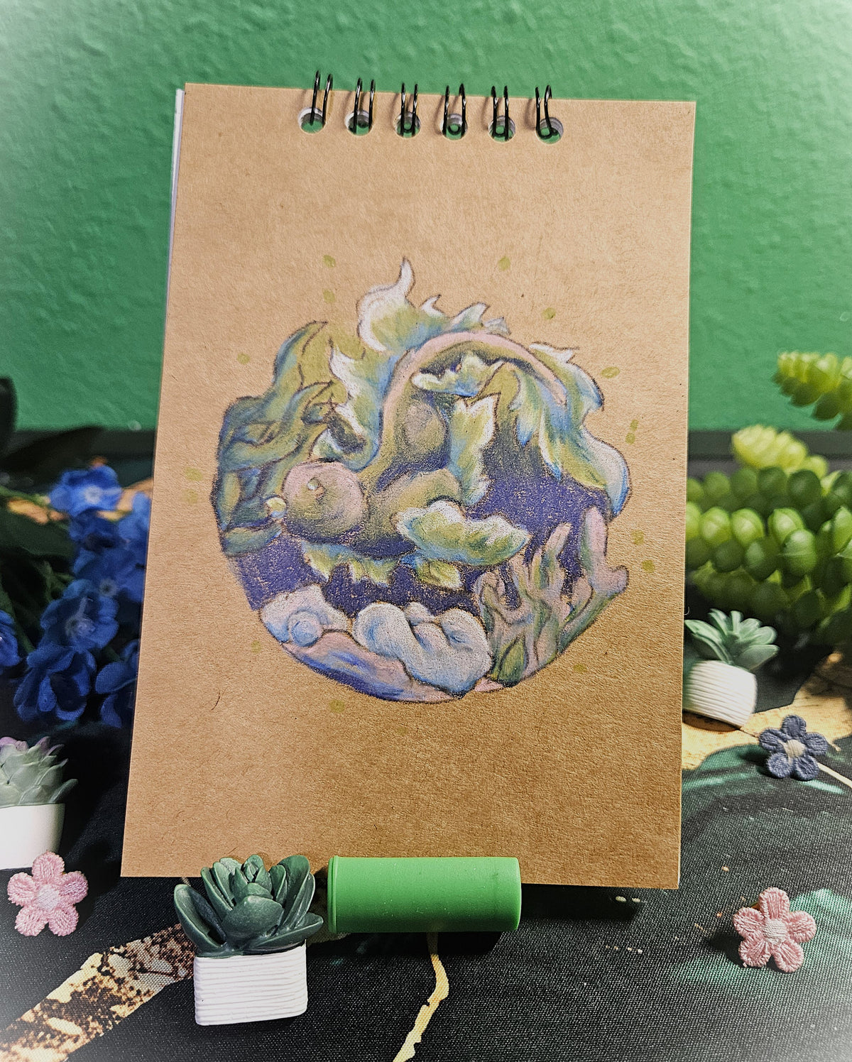 Small Handmade Sketchbook- Notebooks-Pocketbooks- Fish