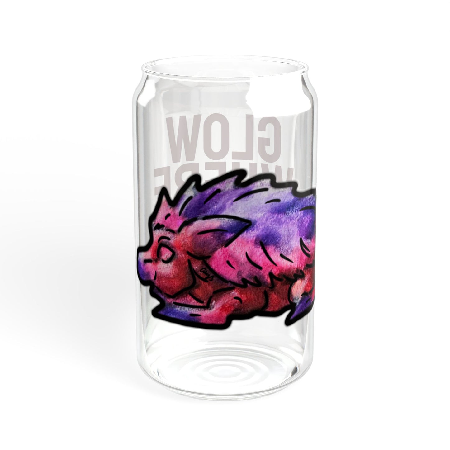 Chibi Azalea the Hedgehog- Glow- Chibi Hedgehog- Cute Animal - Glass Tumbler 16oz