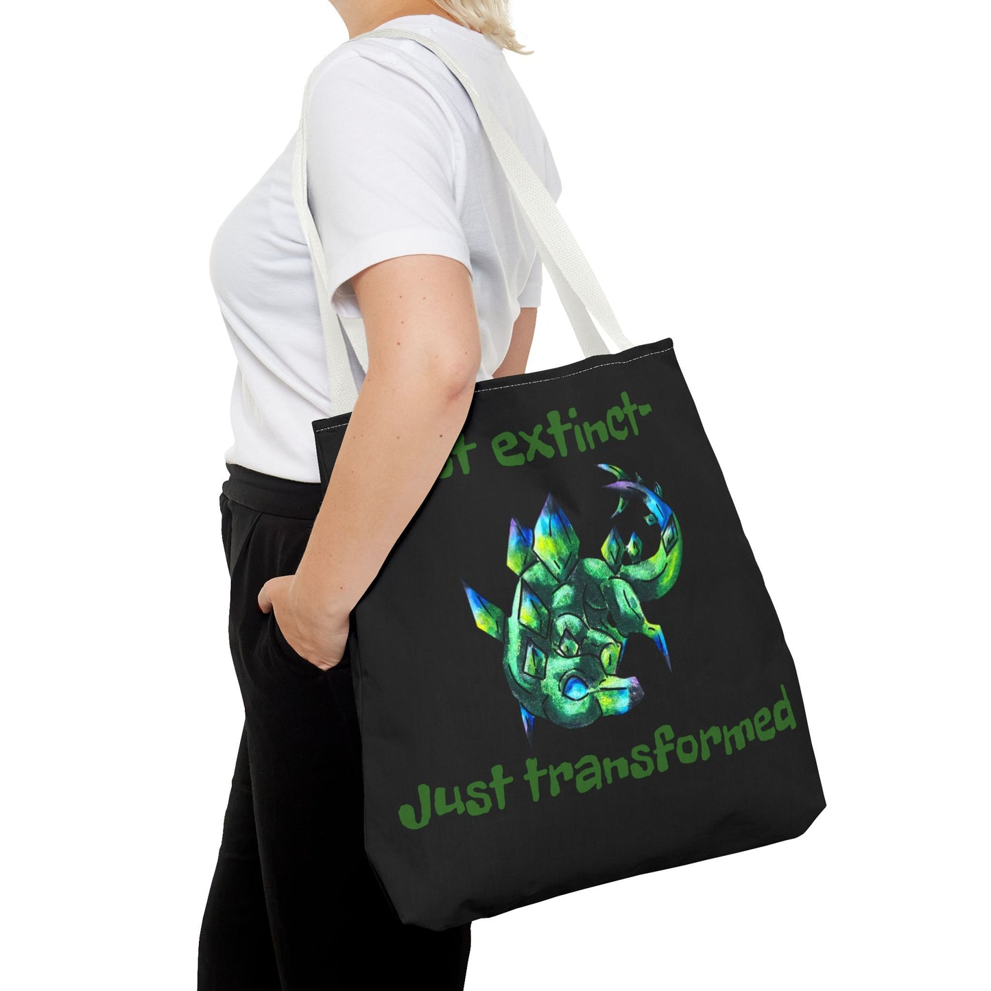 Chibi Arith the Stegosaurus- Chibi Dinosaur Art- Prehistoric Creature- Double-sided Tote Bag