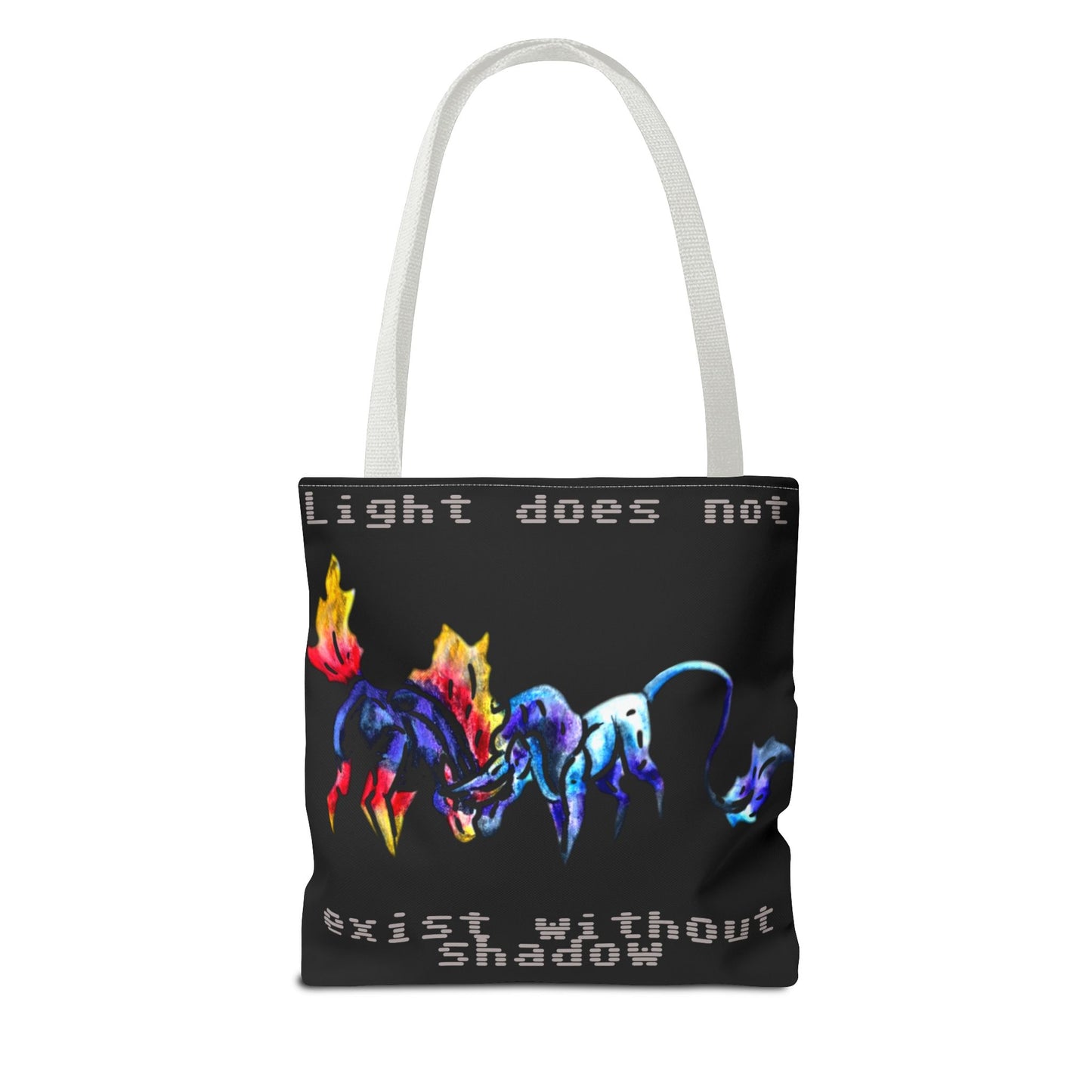 Chibi Dream and Nightmare Unicorn- Celestial Nightmare- Duality– Light and Dark Fantasy- Double-Sided Tote Bag