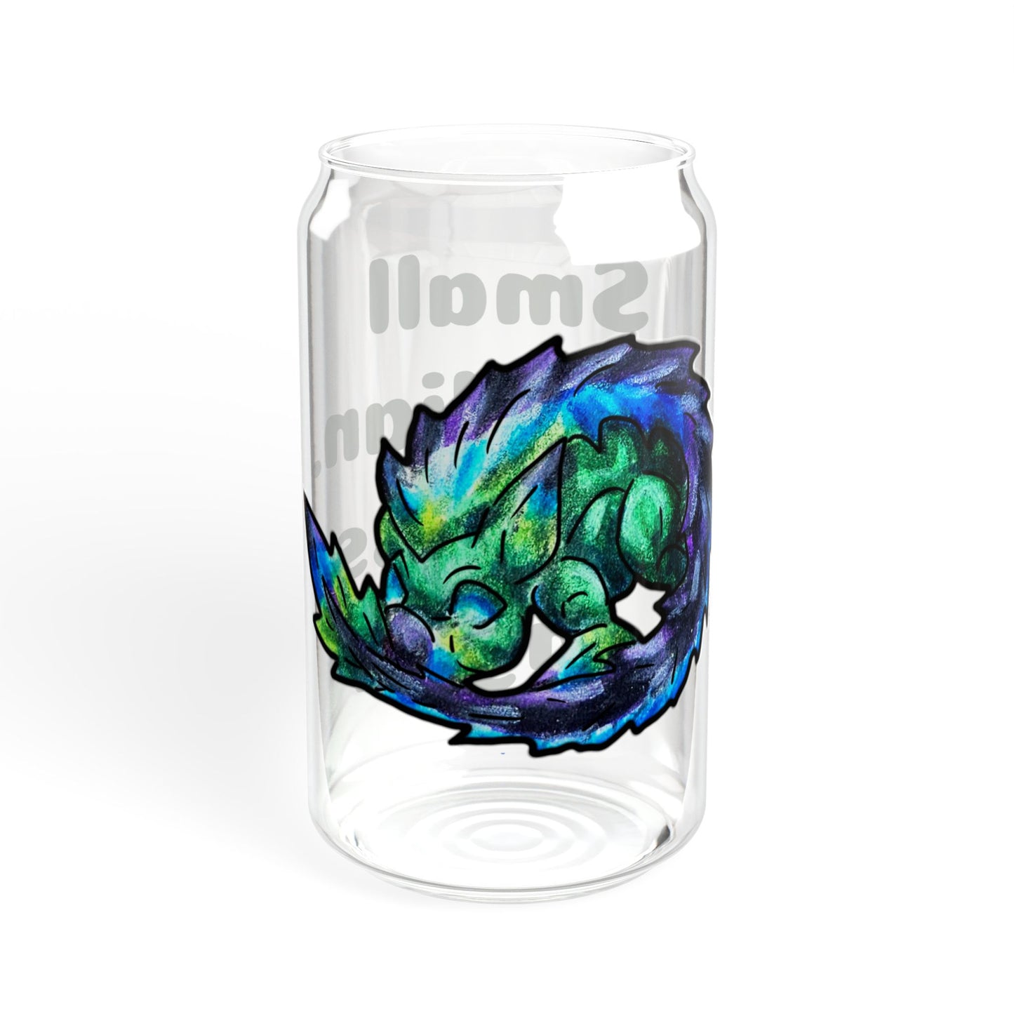 Chibi Arlathia the Hedgehog- Endless Magic- Green Creature Drawing - Cute Animal Illustration- Glass Tumbler, 16oz