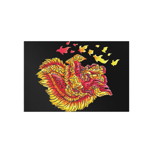 Fire Dragon Head Fine Art Postcards