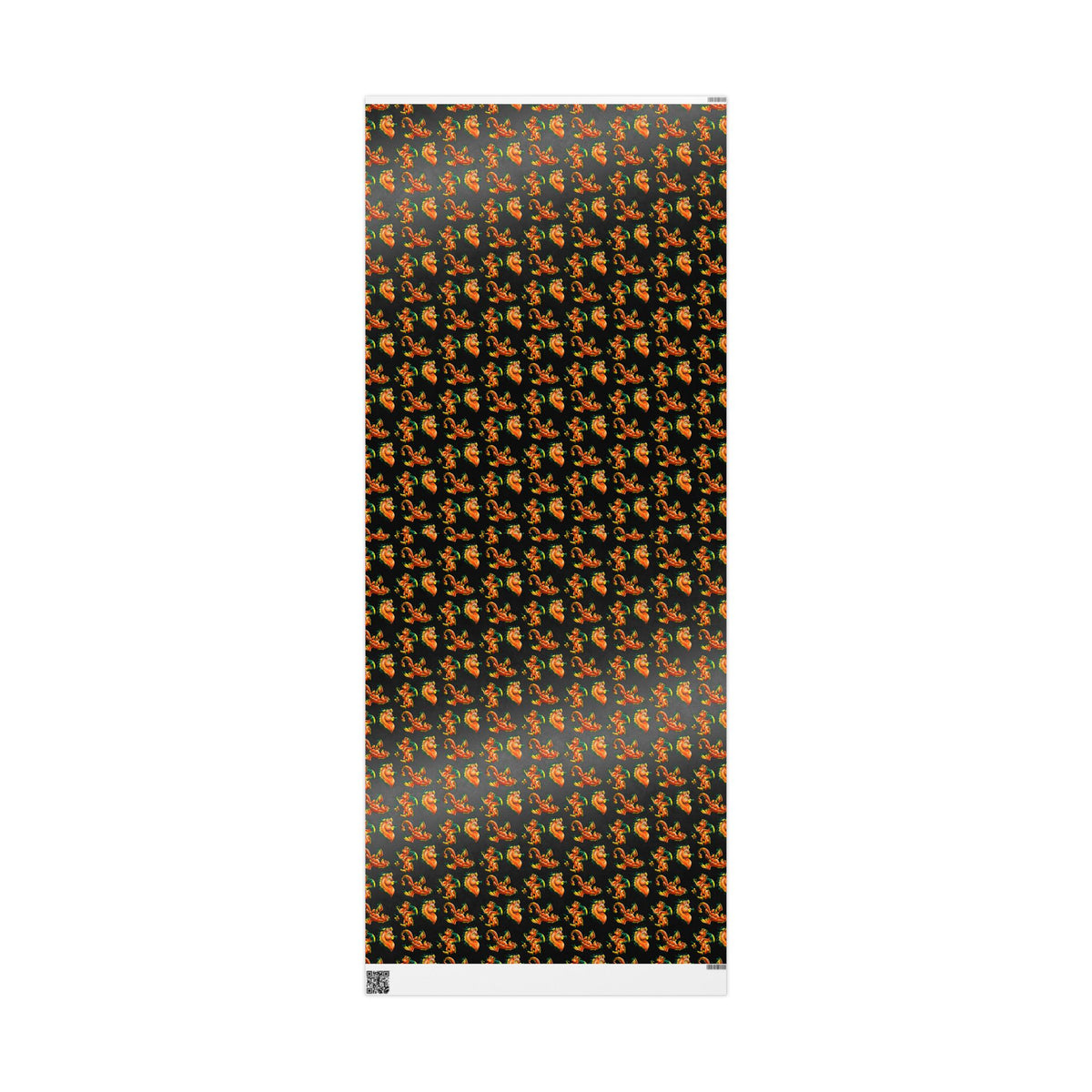 Chibi Fall Dragon- Pattern- Autumn Fantasy- Gift Wrap