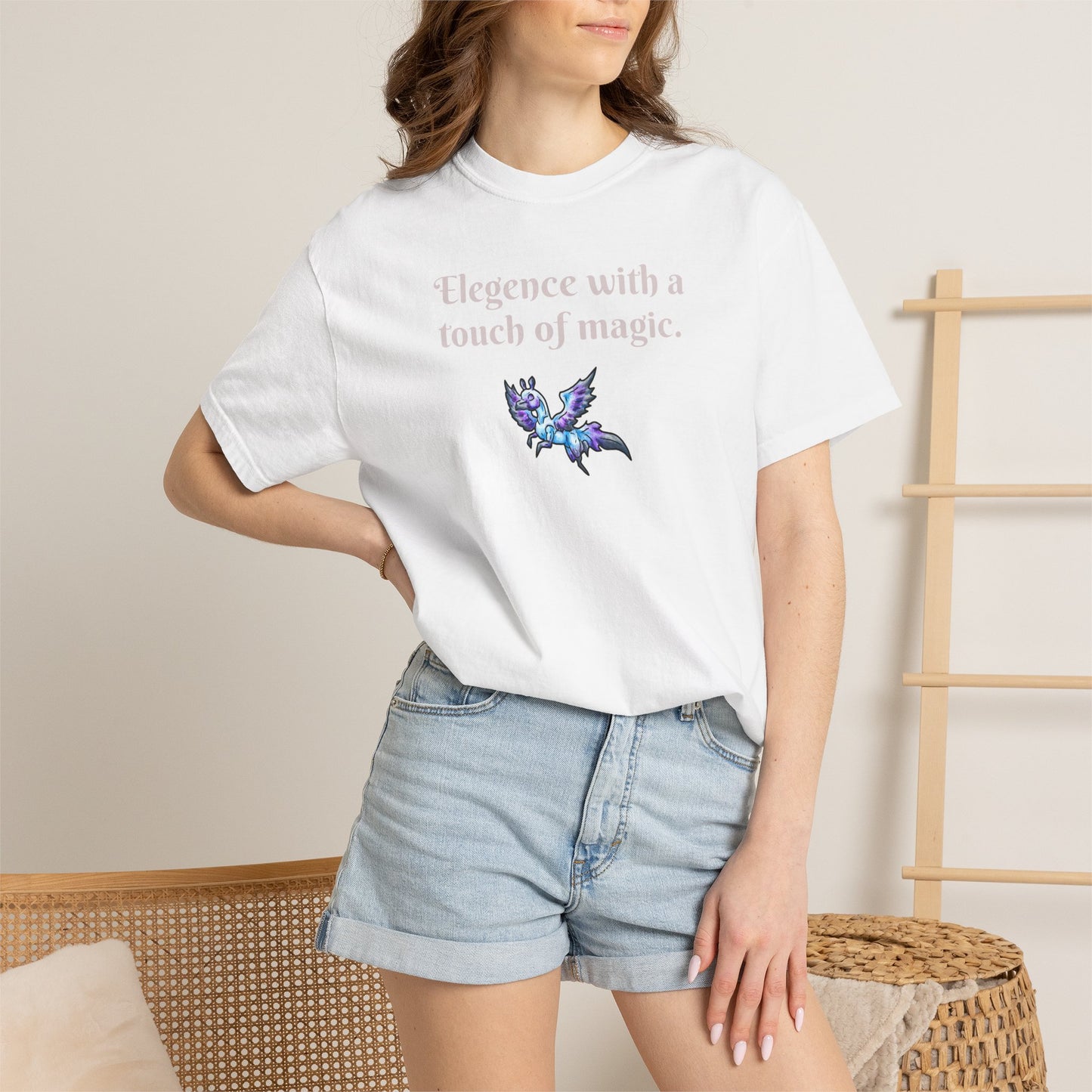 Chib Seleste the Peryton- Elegance- Fantasy Creature- White Deer Bird- T-shirt