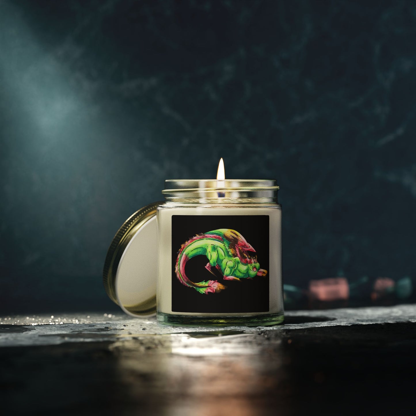 Chibi Spring Dragon- Fantasy Nature- Mythical Creature- Forest Guardian Art - Dragon Lover Gift - Scented Candles