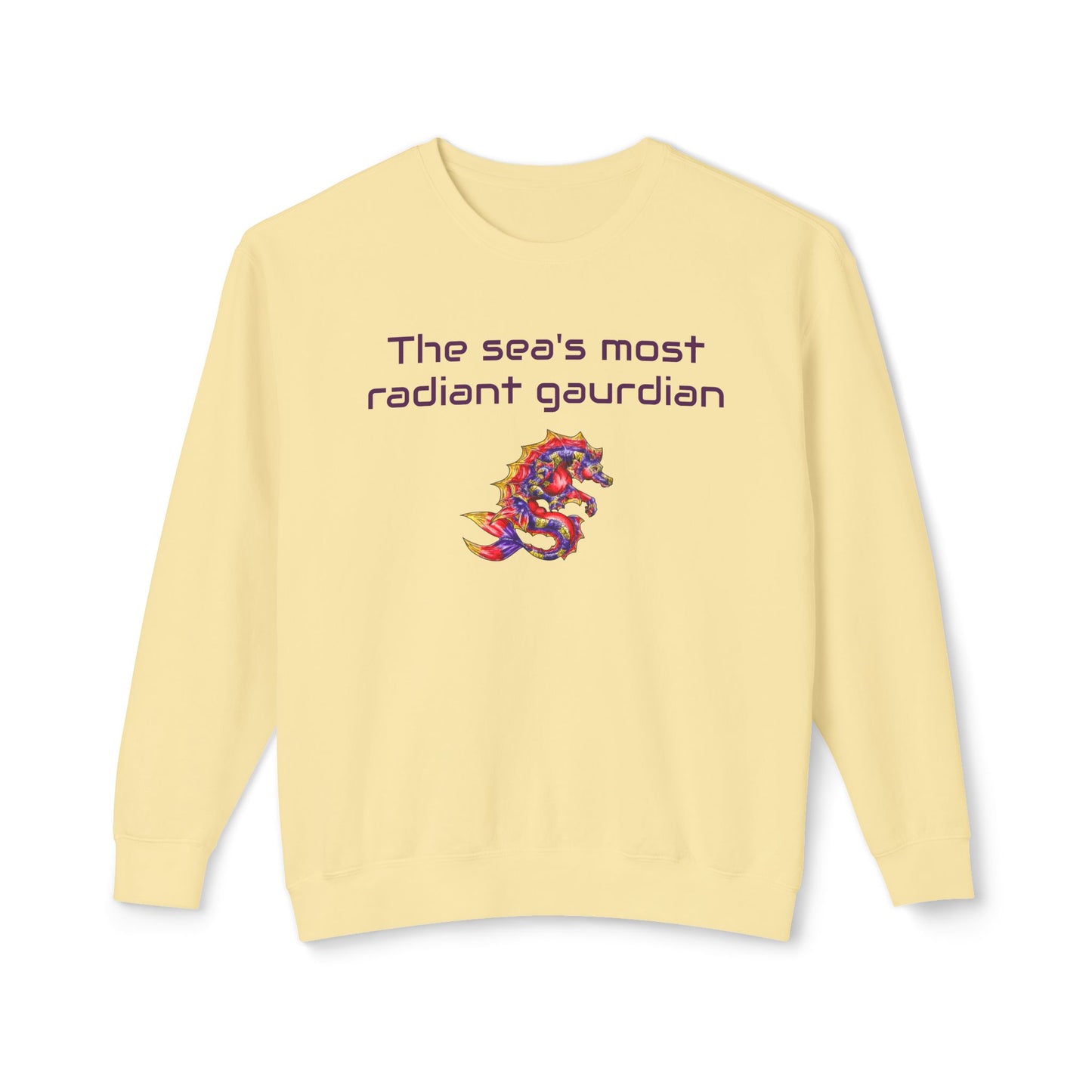 Sunset Hippocampus- The Sea's Guardian- Marine Fantasy Illustration- Fantasy Ocean Art- Unisex Crewneck