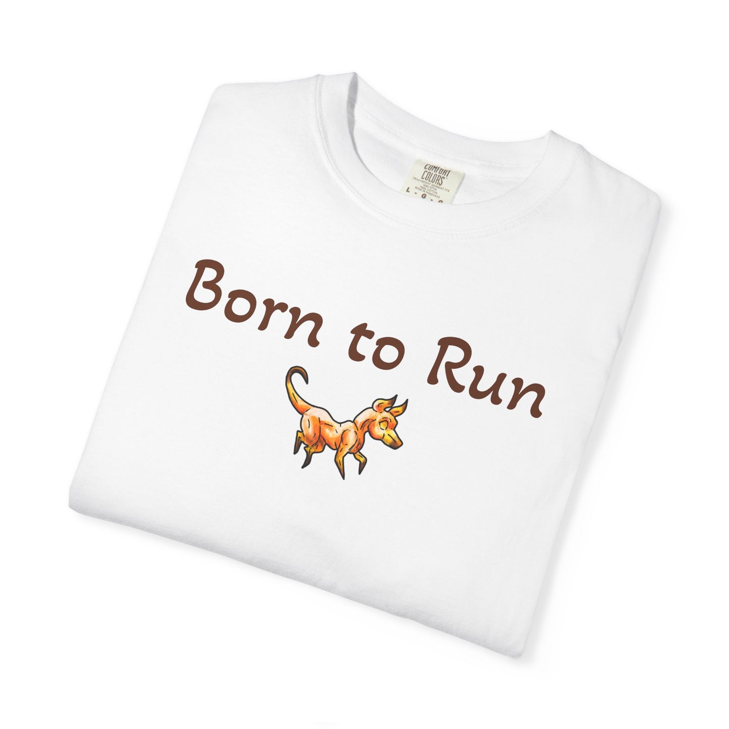 Caenin Shirt – Born to Run – Chibi Orange Dog – Warm Fantasy Dog – Dog Lover Gift- T-Shirt