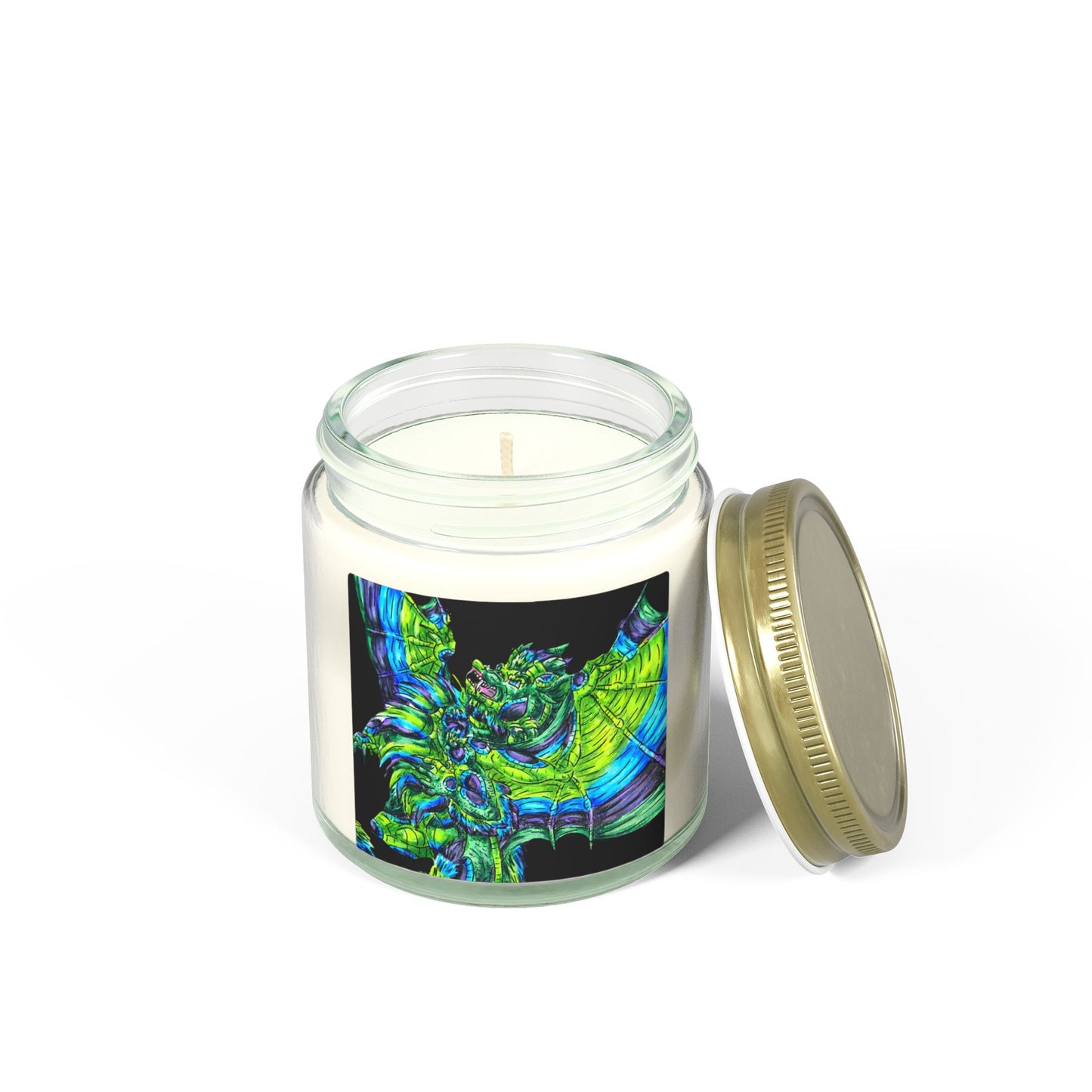 Arlith- Emerald Dragon – Aggressive Green Fantasy Dragon Art – Mythical Creature Decor – Dragon Lover Gift Scented Candles