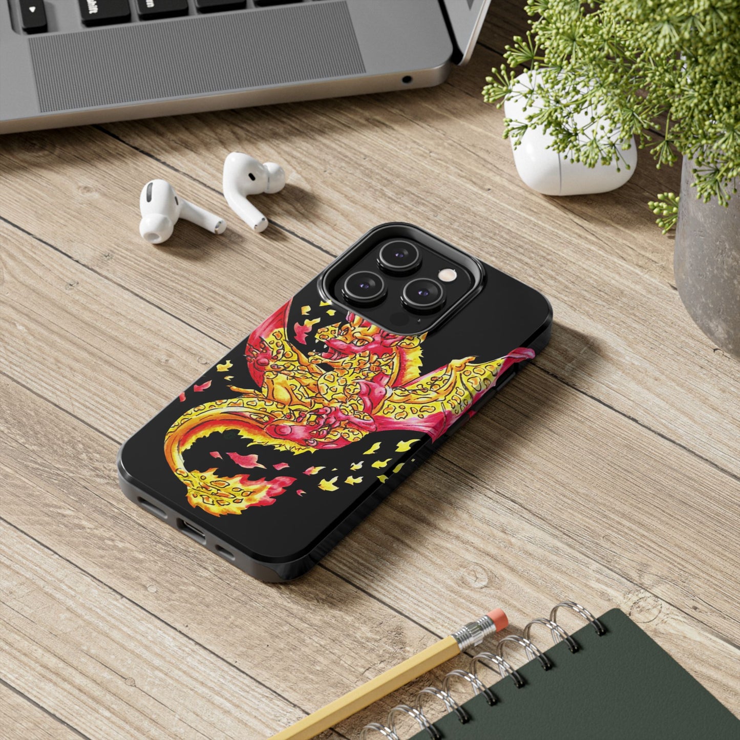 Cutesy Fire Dragon Float Tough Phone Cases