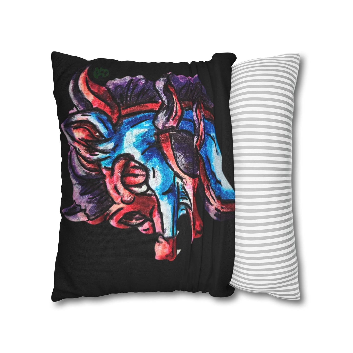 January Dragon Heads Spun Polyester Square Pillowcase