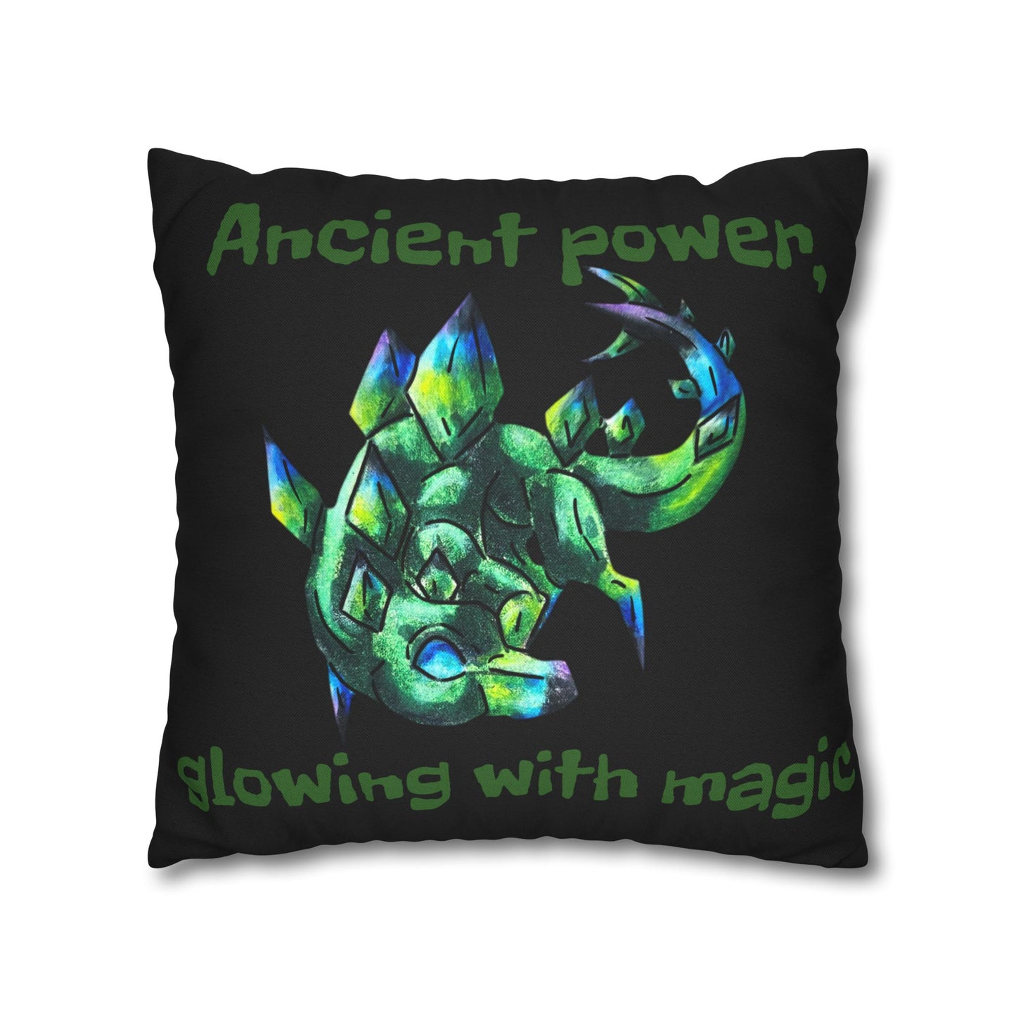 Chibi Arith the Stegosaurus- Chibi Dinosaur Art- Prehistoric Creature - Double-sided Pillow Cover