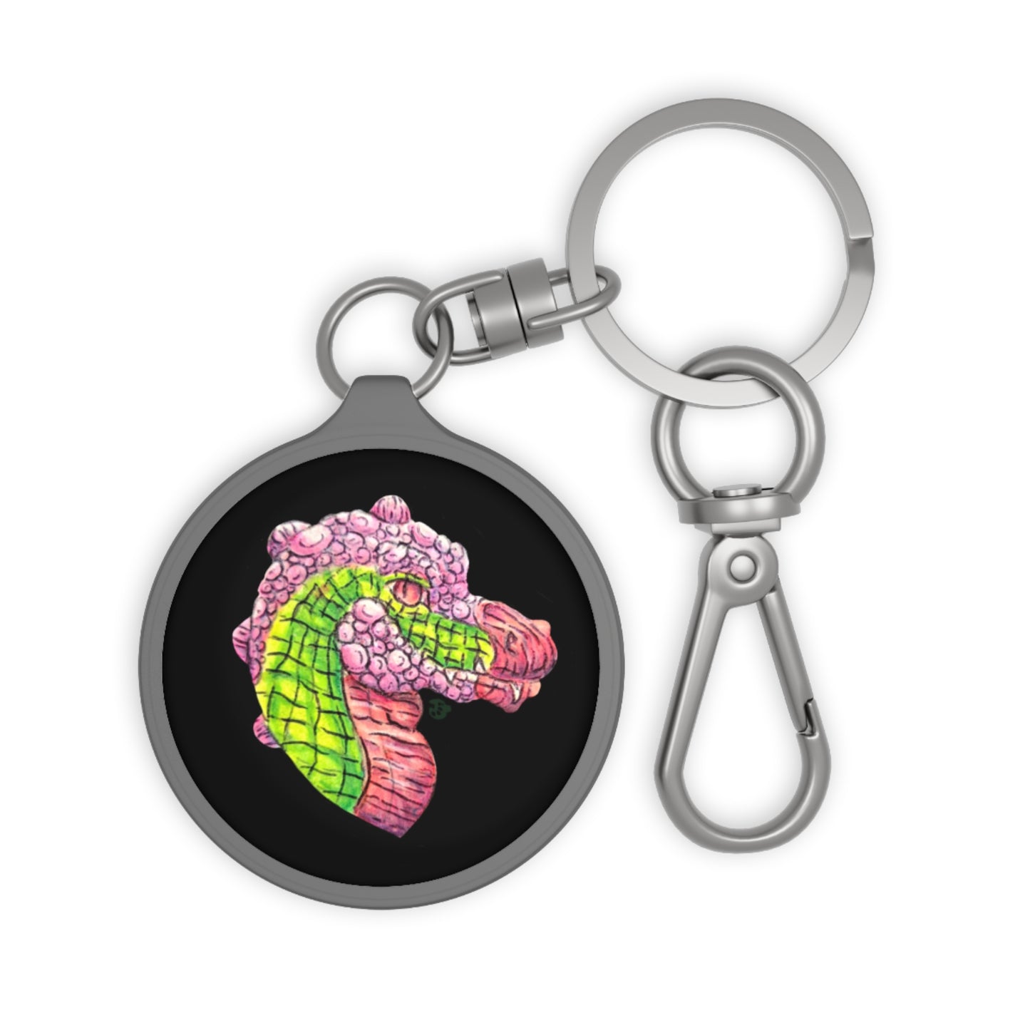 Dimetrodon Head Keyring Tag