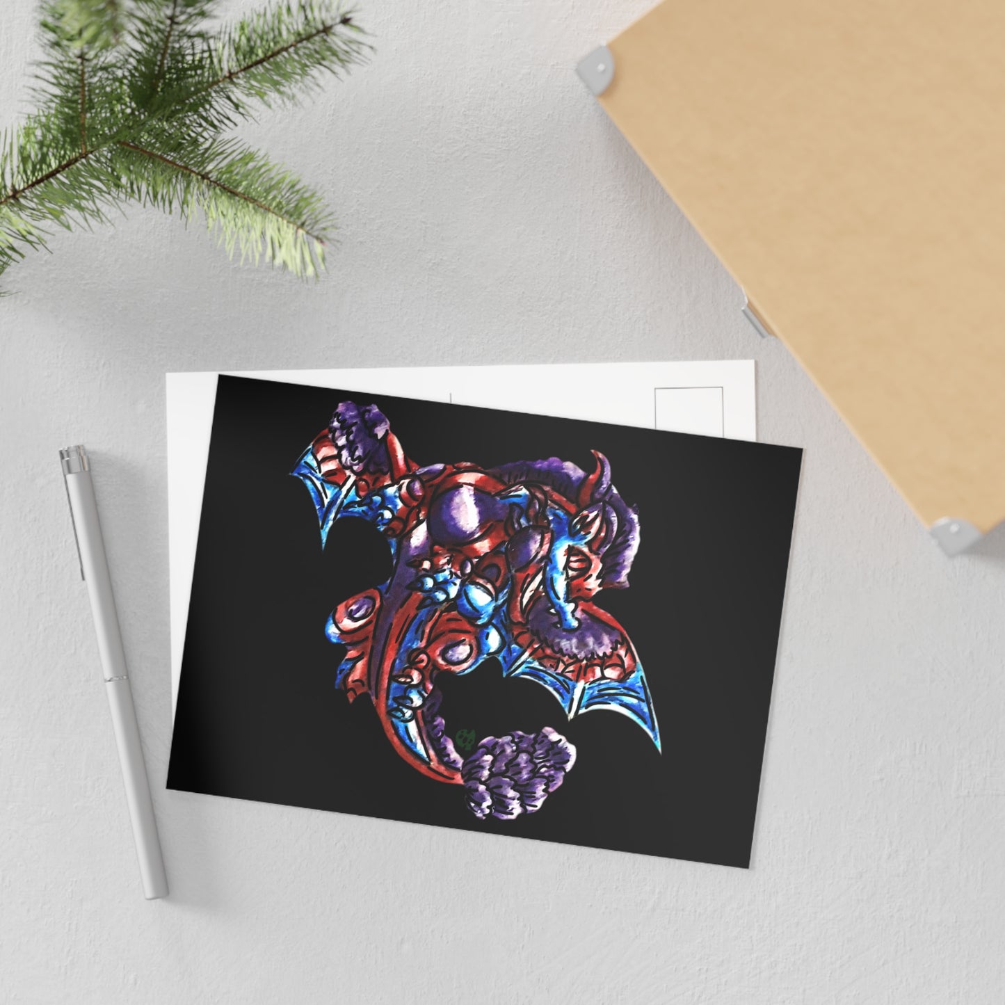 Cutesy January Dragon Twirl Fine Art Postcards