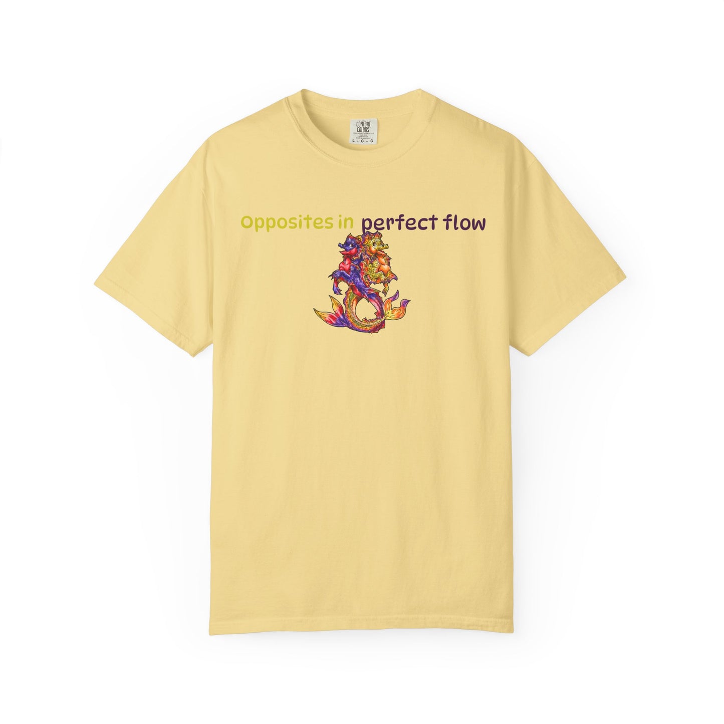 Baby Dual Hippocampus – Opposite Flow- Dual Ocean Fantasy Art – Hippocampus Pair- T Shirt