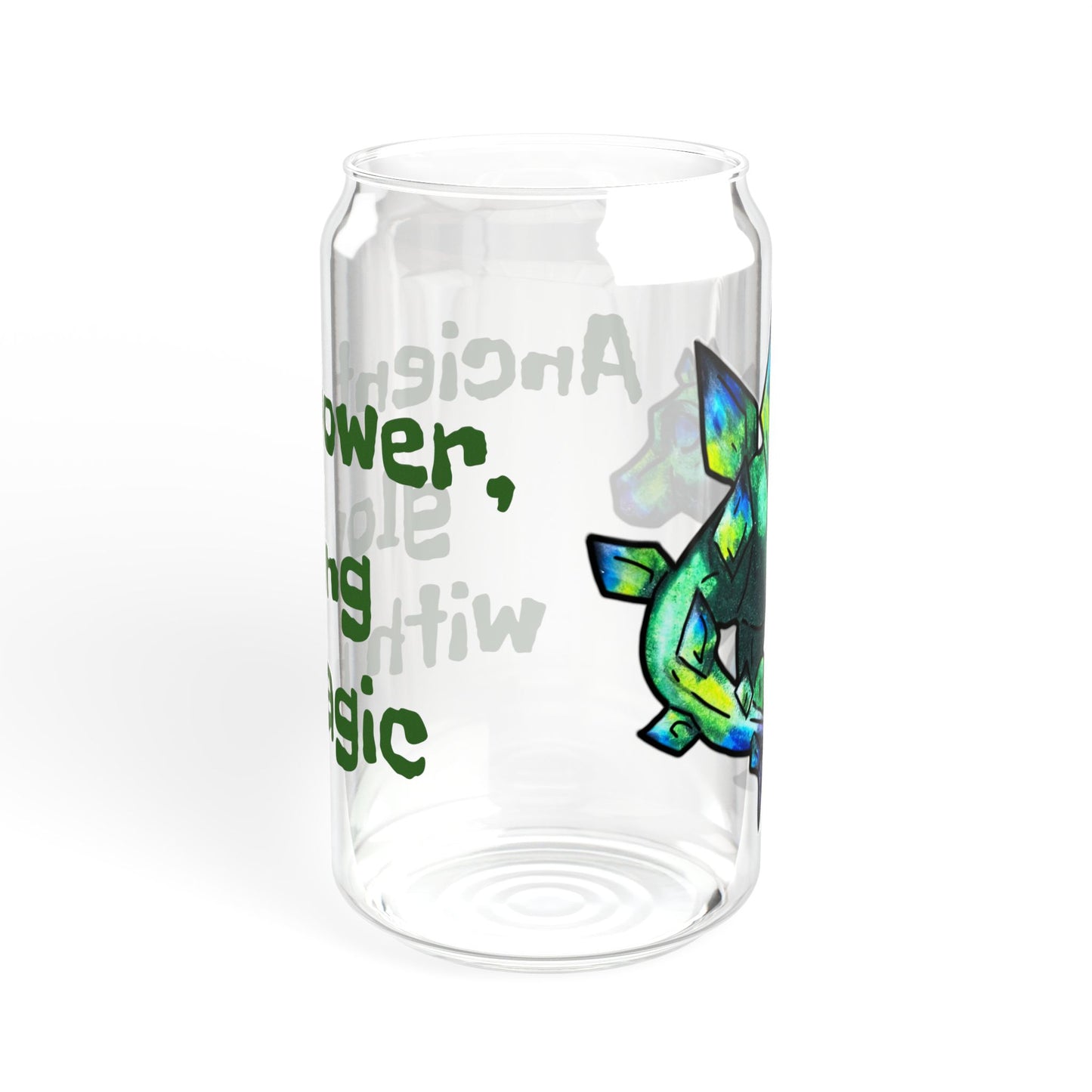 Chibi Arith the Stegosaurus-Ancient Power- Chibi Dinosaur Art- Prehistoric Creature- Glass Tumbler 16oz
