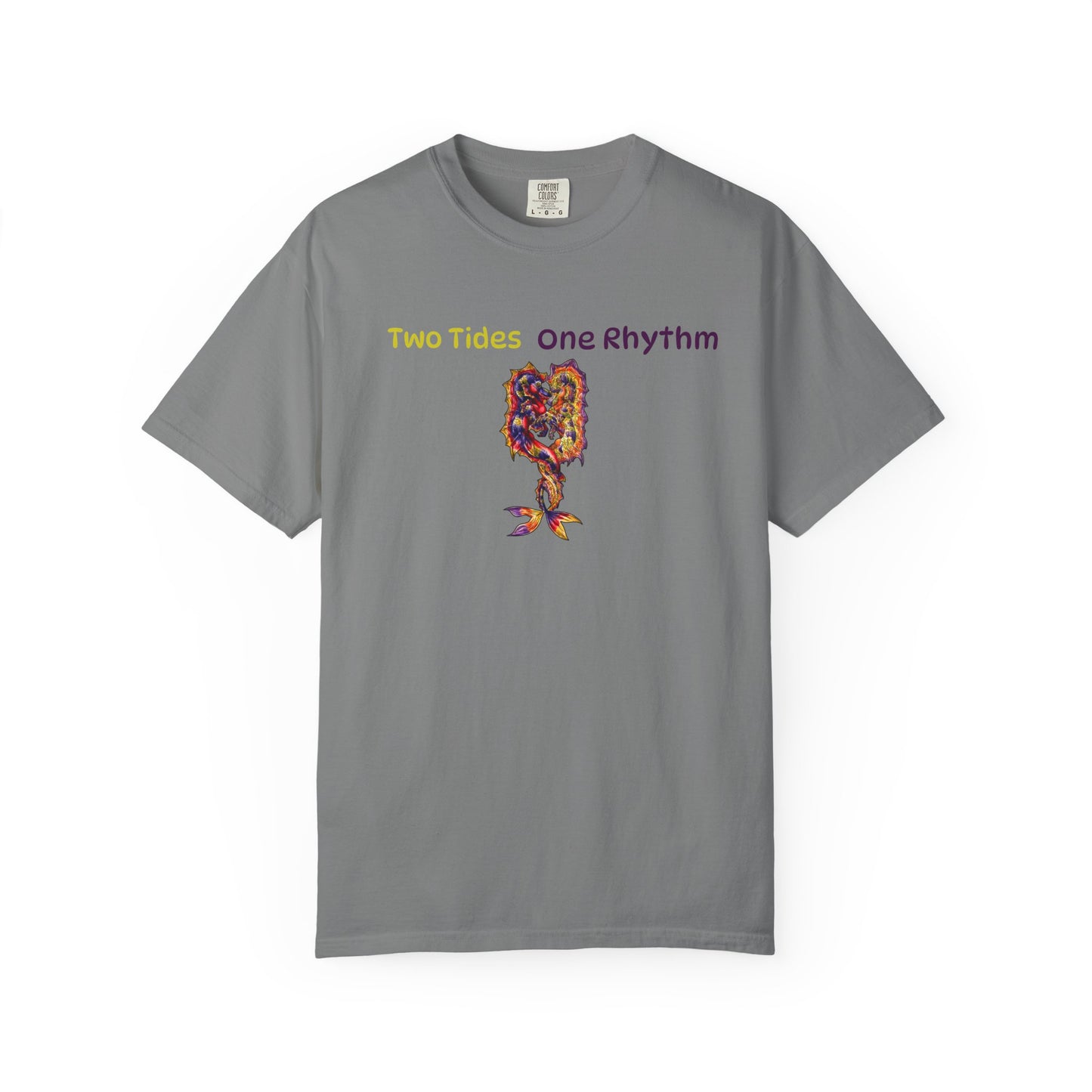 Dual Hippocampus – Two Rhythms- Dual Ocean Fantasy Art – Hippocampus Pair- T Shirt