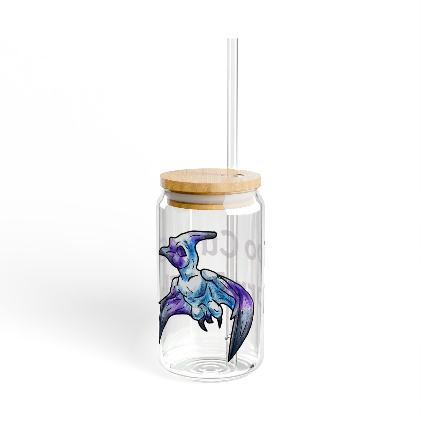 Siln –Too Cute - Pterodactyl Art - Flying Dinosaur Illustration Sipper Glass, 16oz