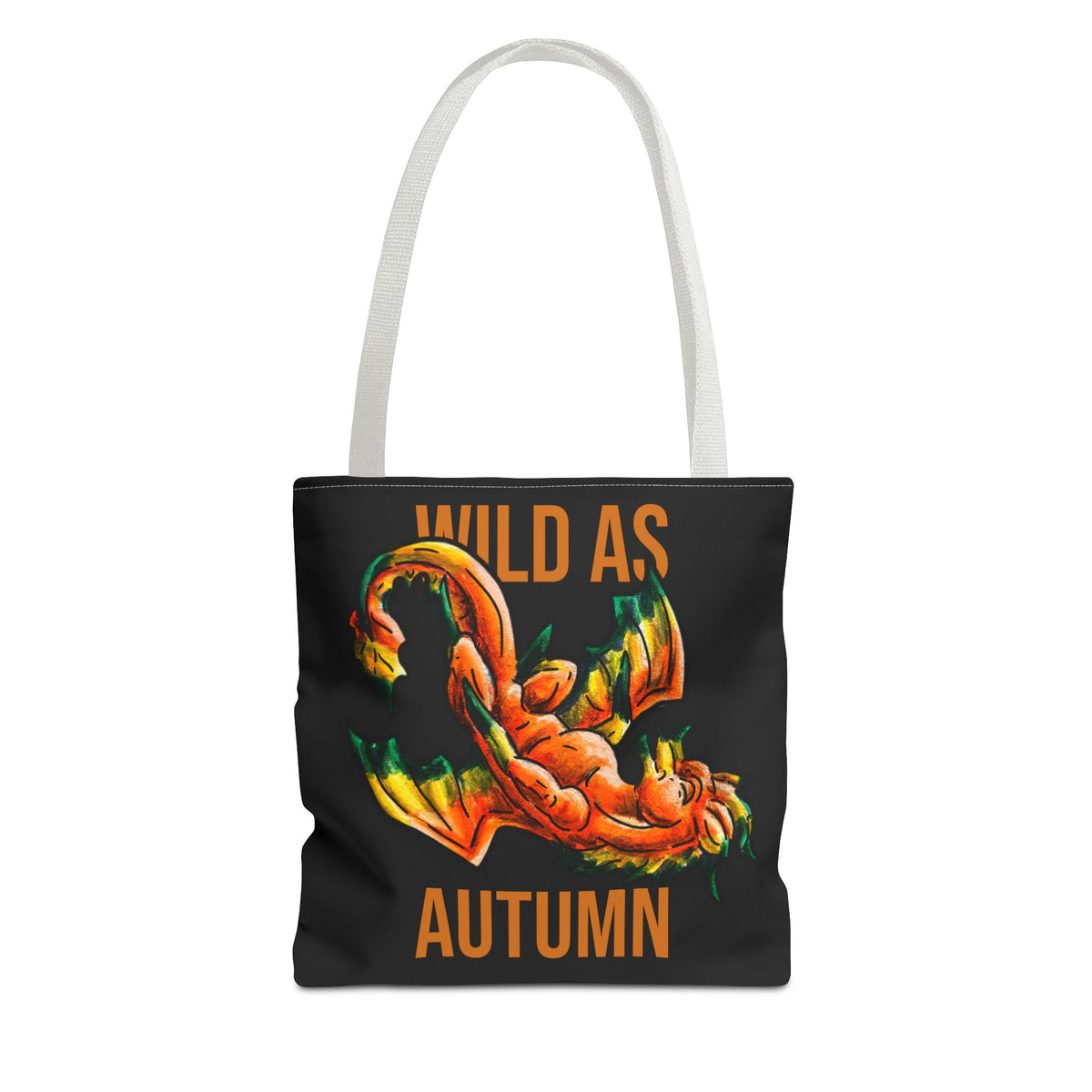 Chibi Fall Dragon- Autumn Fantasy- Two-Toned Tote Bag