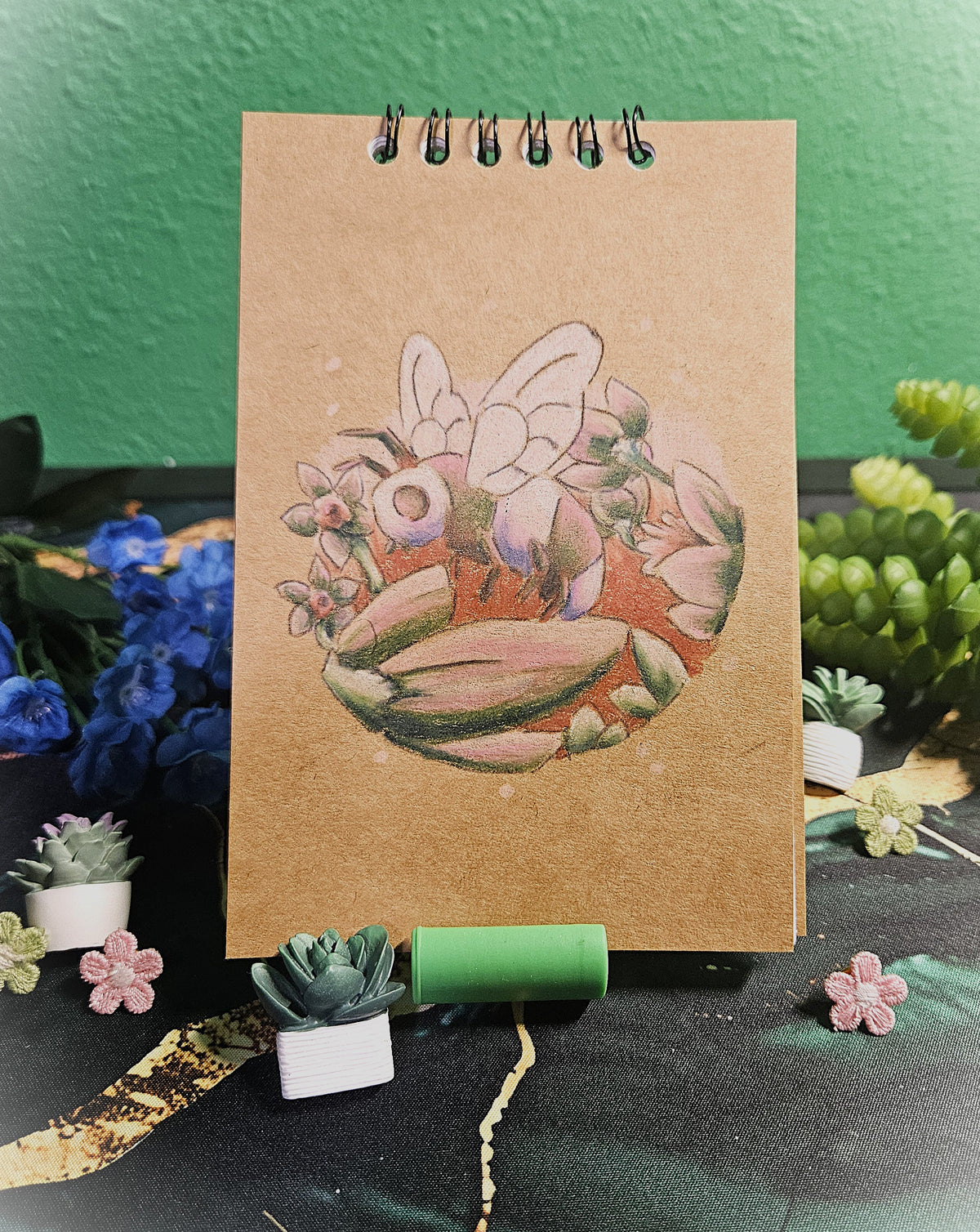 Small Handmade Sketchbook- Notebooks-Pocketbooks- Bumble Bee