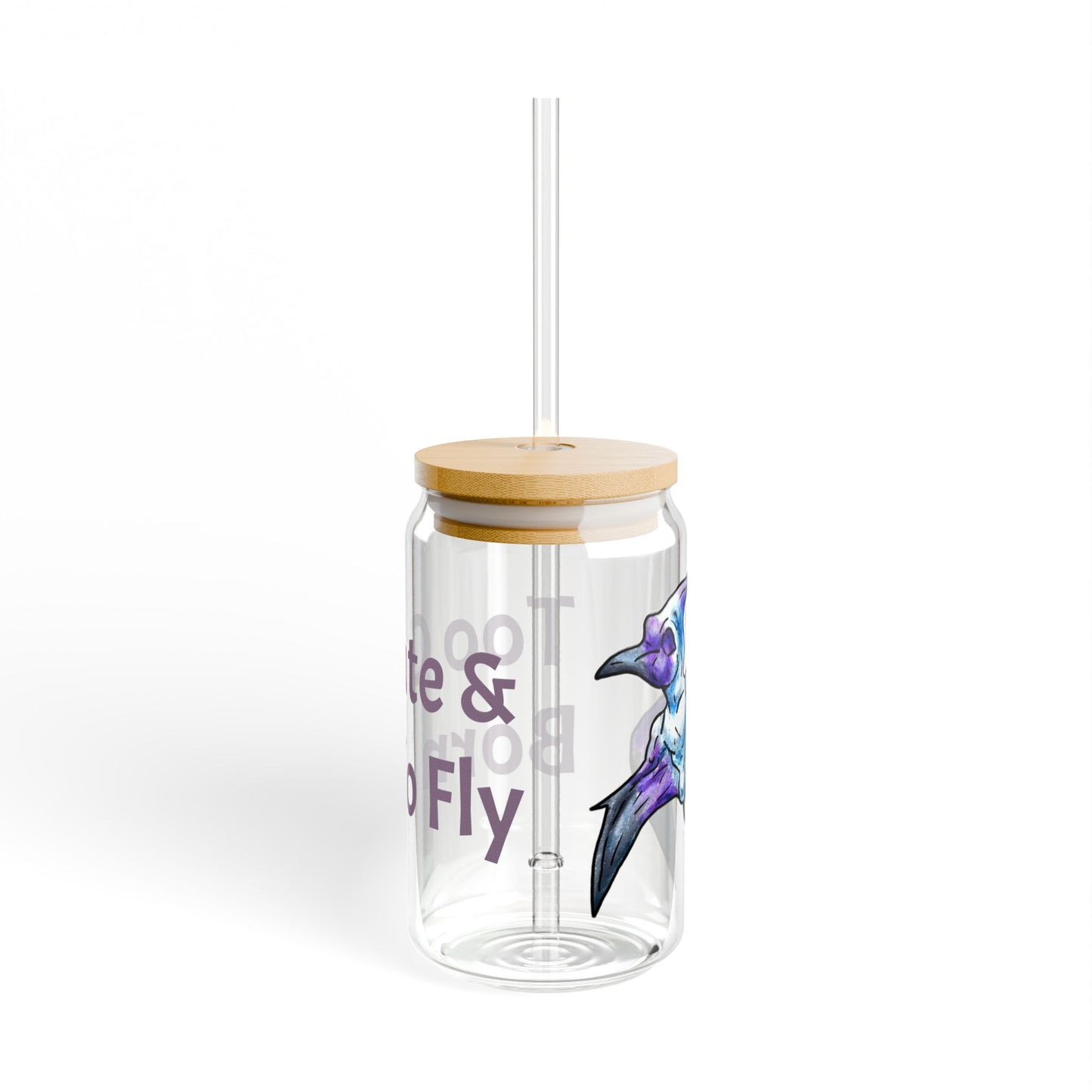 Siln –Too Cute - Pterodactyl Art - Flying Dinosaur Illustration Sipper Glass, 16oz