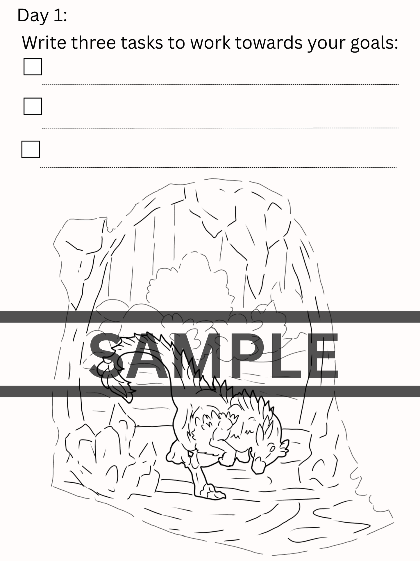 Caena Adventure DIGITAL DOWNLOAD Line Art Version