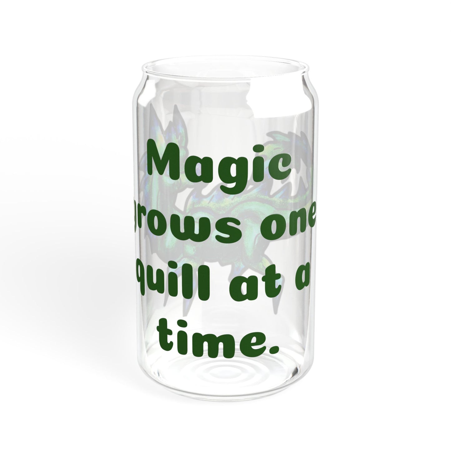 Chibi Arlathia the Hedgehog- Magic Grows- Green Creature Drawing - Cute Animal Illustration- Glass Tumbler, 16oz