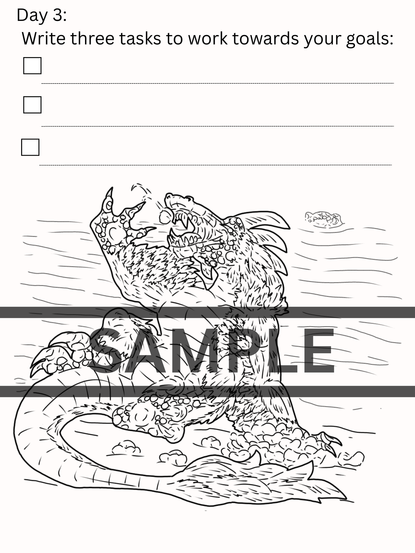 Caena Adventure DIGITAL DOWNLOAD Line Art Version