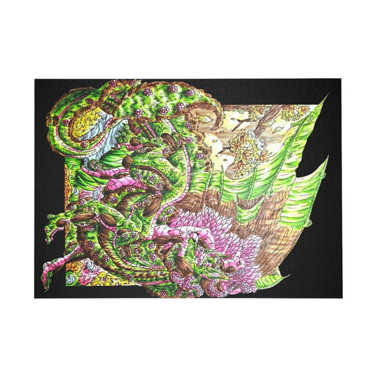 Spring Dragon- Fantasy Nature- Mythical Creature- Forest Guardian Art - Dragon Lover Gift- Puzzle