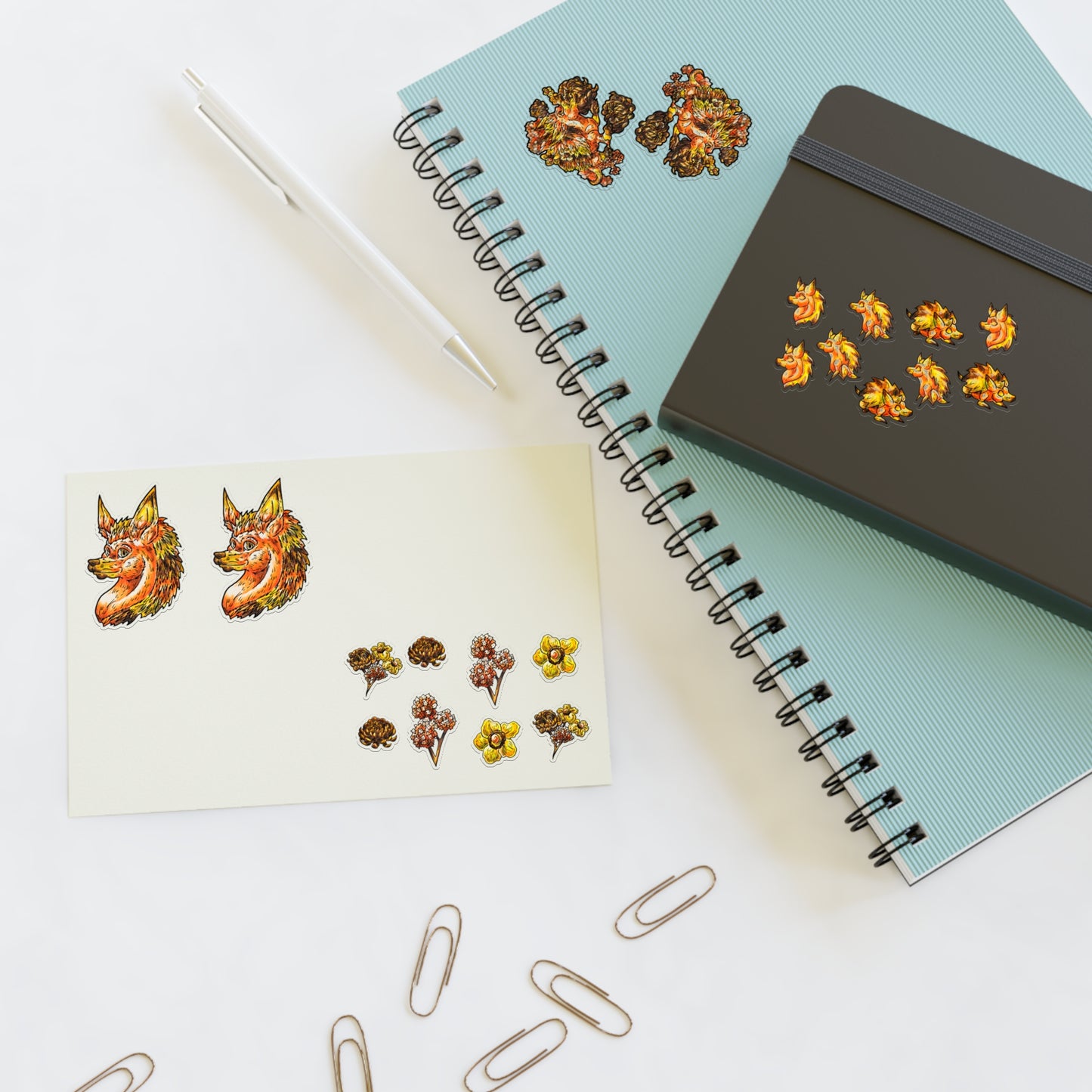Aster the Fall Hedgehog Sticker Sheets 6"x4"