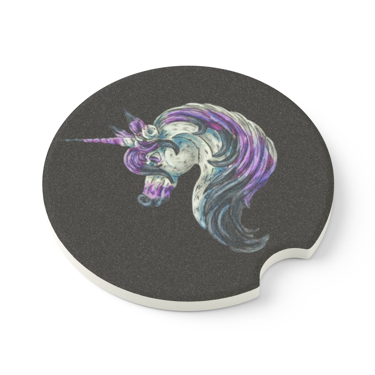 Unicorn Head Soapstone Car Coaster 2 PC