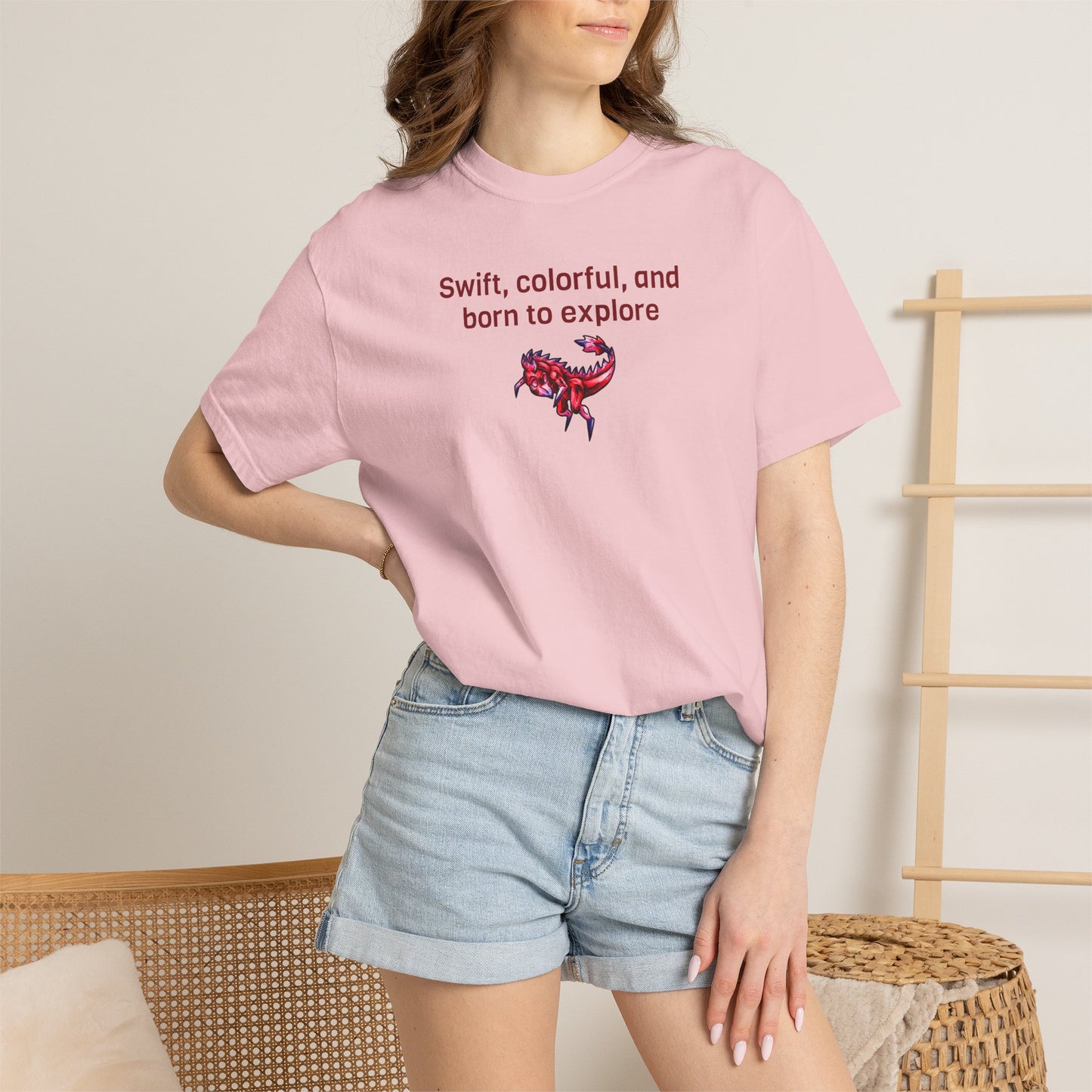 Chibi Mehr the Garudimimus- Swift & Colorful- Feathered Dino- Prehistoric Dinosaur T-shirt