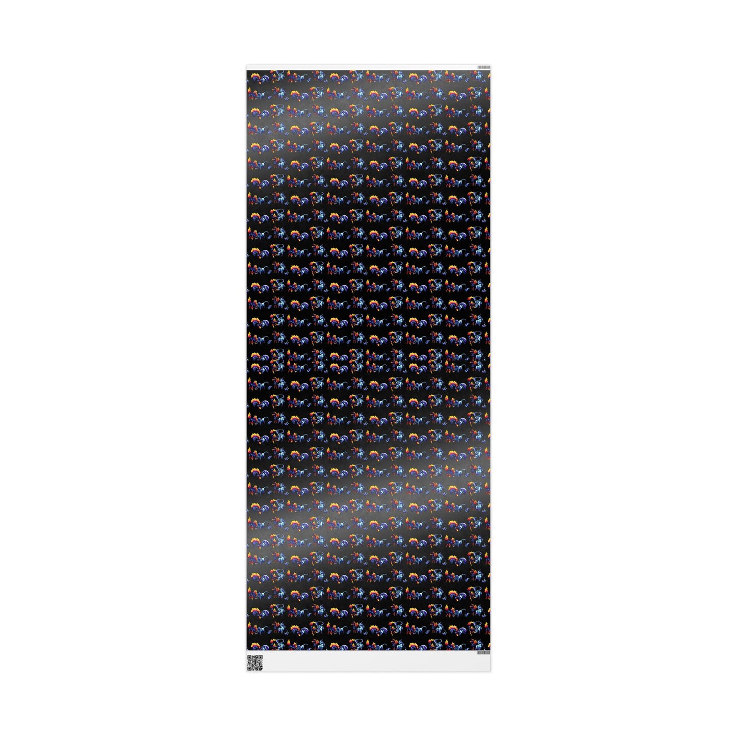 Chibi Dream and Nightmare Unicorn- Pattern- Celestial Nightmare- Duality– Light and Dark Fantasy- Wrapping Paper