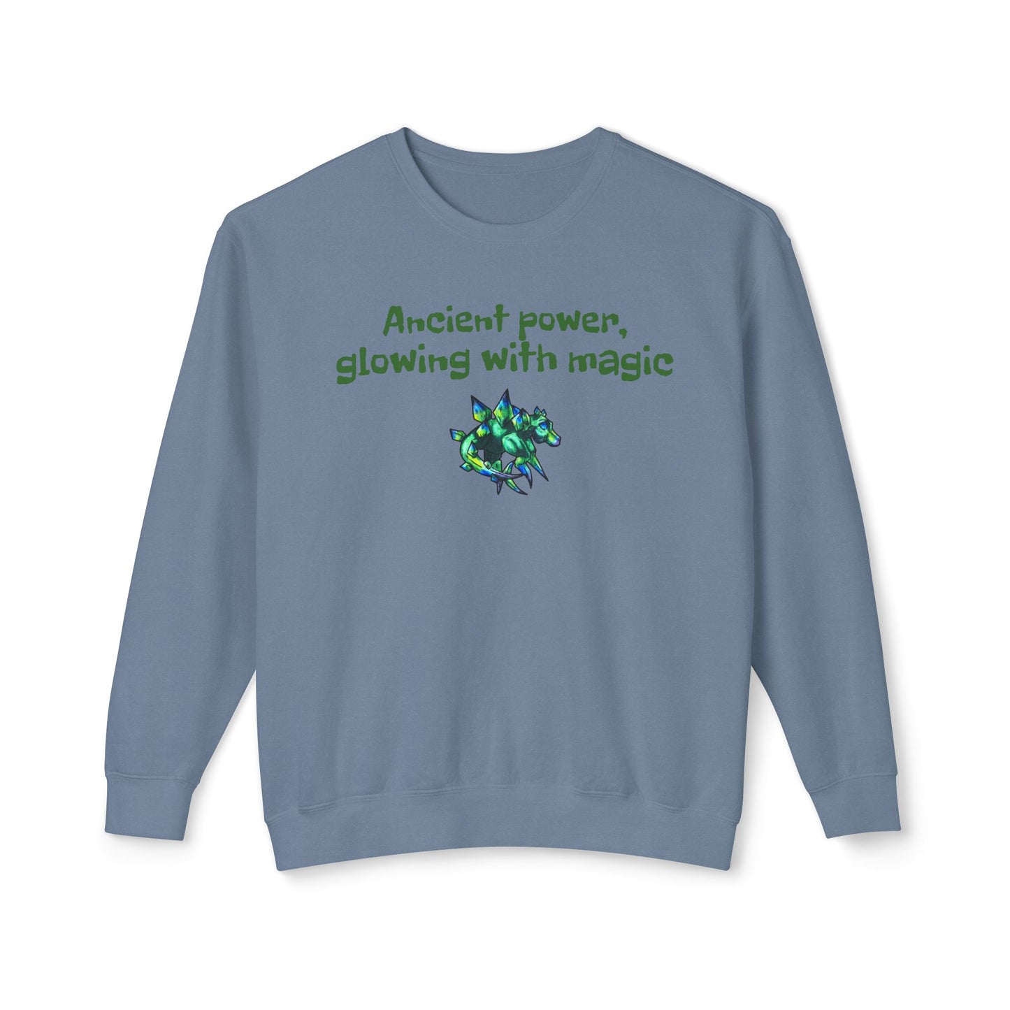 Chibi Arith the Stegosaurus-Ancient Power- Chibi Dinosaur Art- Prehistoric Creature - Unisex Crewneck