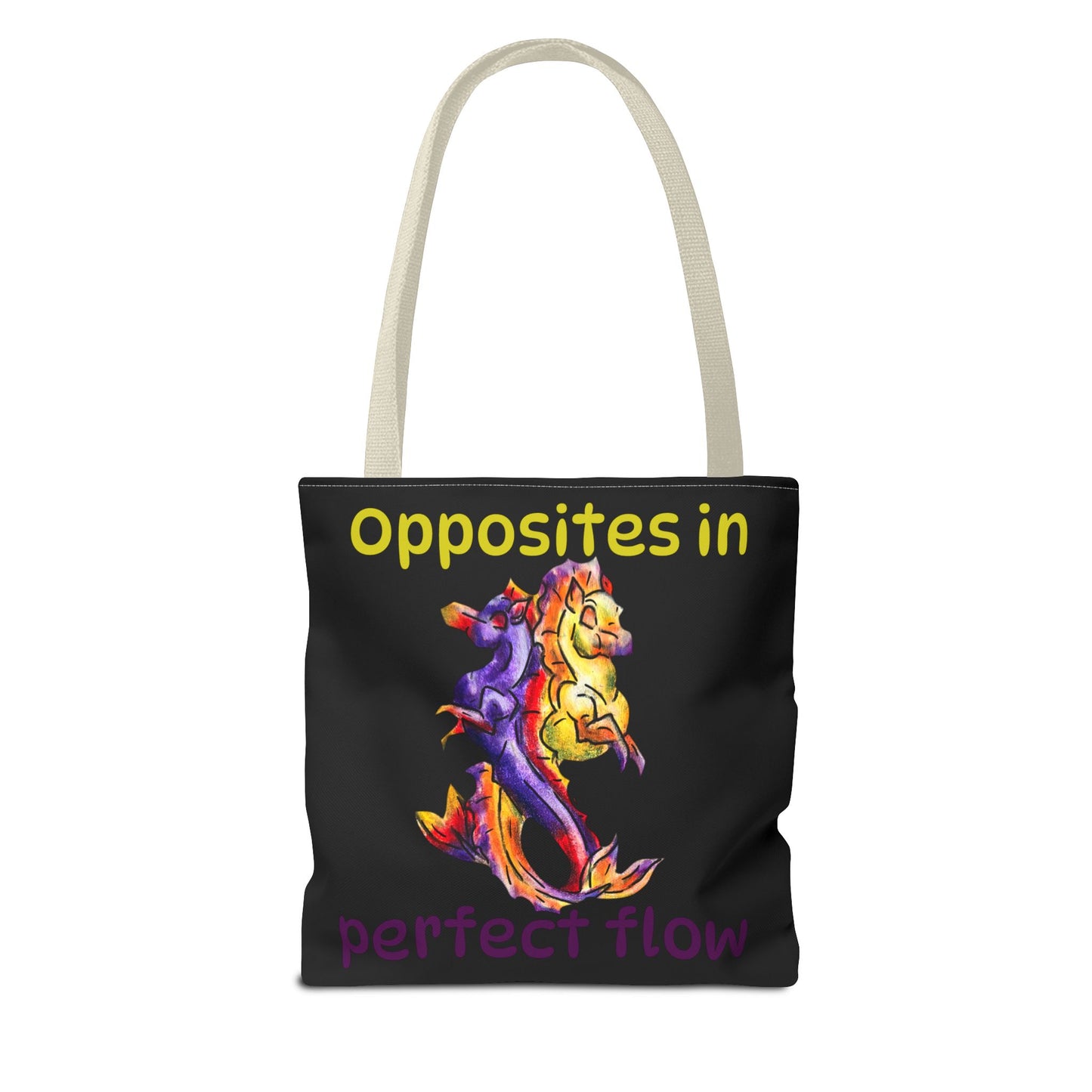 Chibi Dual Hippocampus – Dual Ocean Fantasy Art – Hippocampus Pair- Double-sided Tote Bag