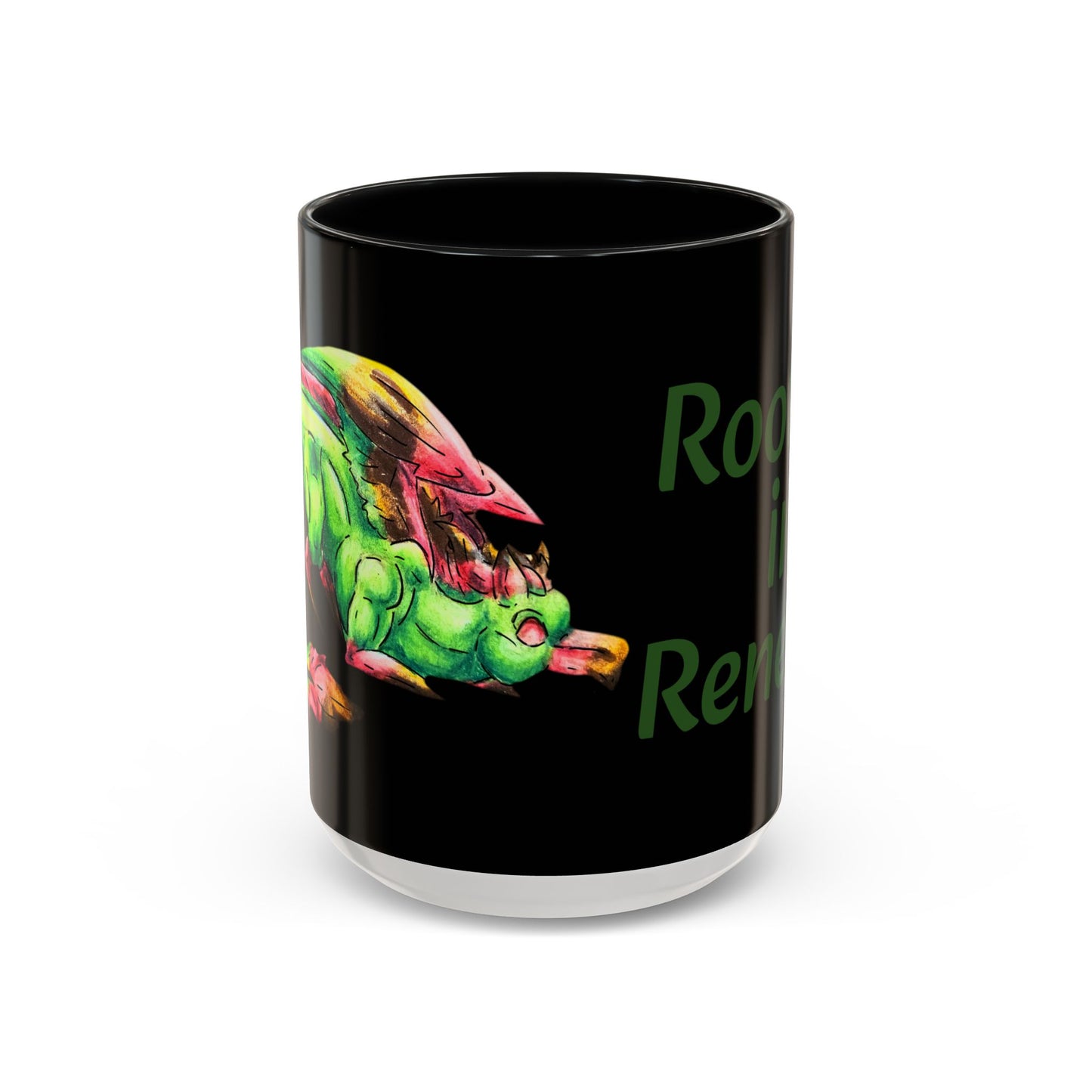 Chibi Spring Dragon- Rooted in Renewal - Fantasy Nature- Mythical Creature- Forest Guardian Art - Dragon Lover Gift Coffee Mug