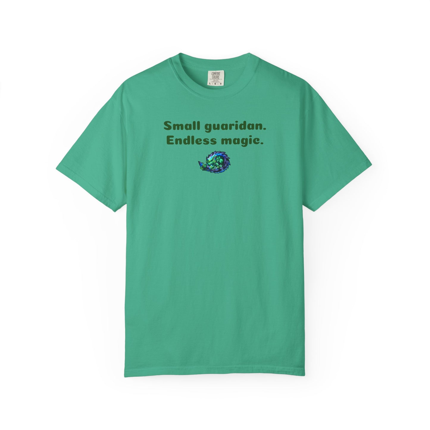 Chibi Arlathia the Hedgehog- Endless Magic- Green Creature Drawing - Cute Animal Illustration-T-shirt