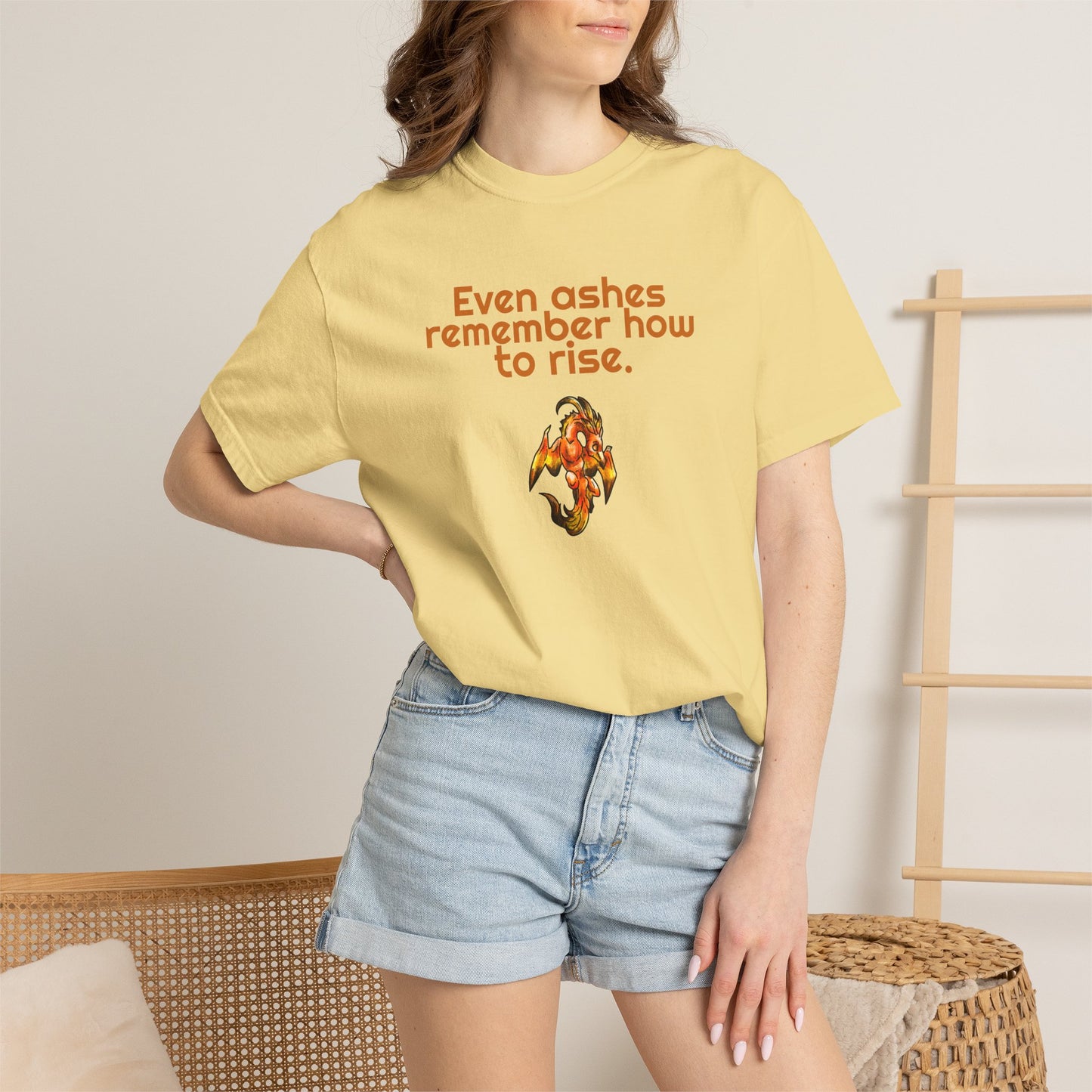 Chibi Cayene the Pheonix- Ashes Rise- Fantasy Bird Illustration- Majestic Phoenix- T-shirt
