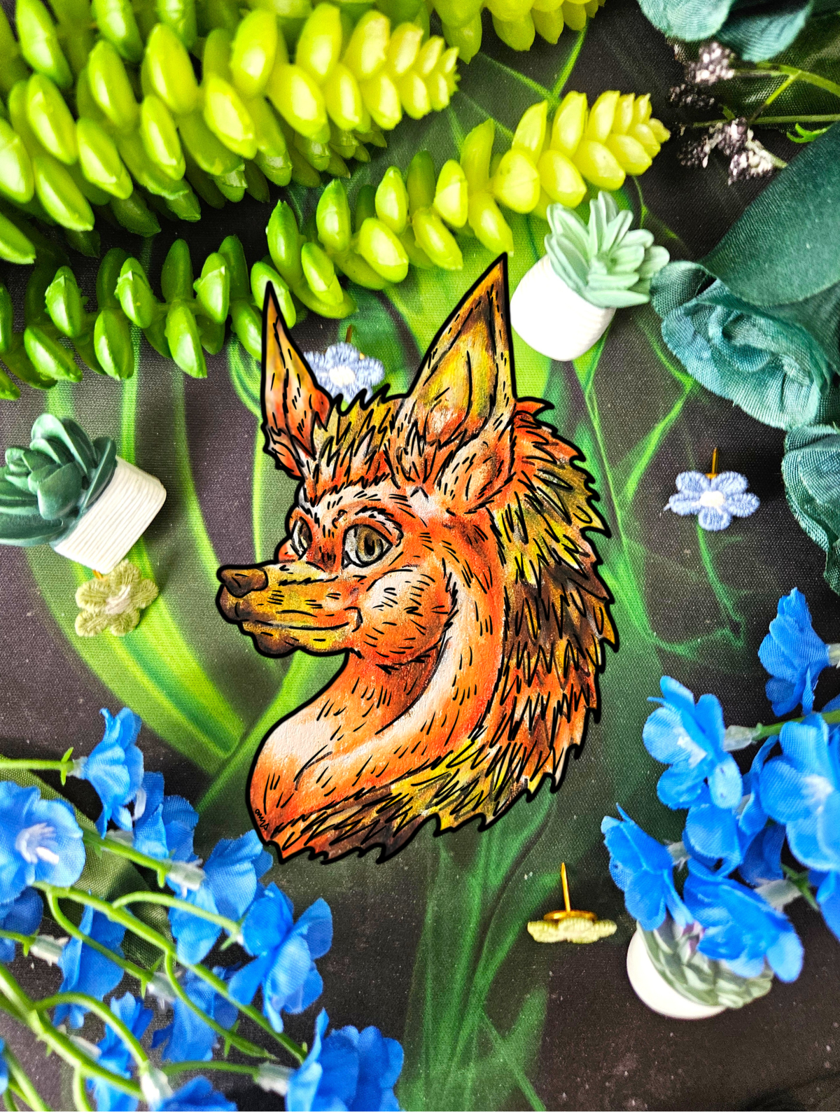 Aster the Fall Hedgehog Head Sticker