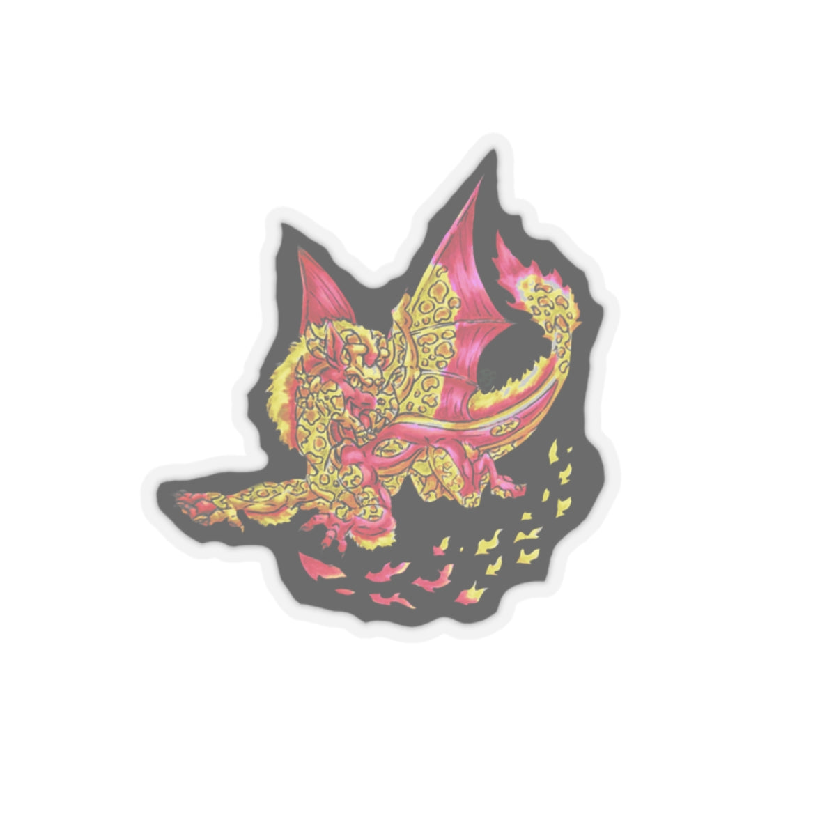 Cutesy Fire Dragon Fly Kiss-Cut Stickers