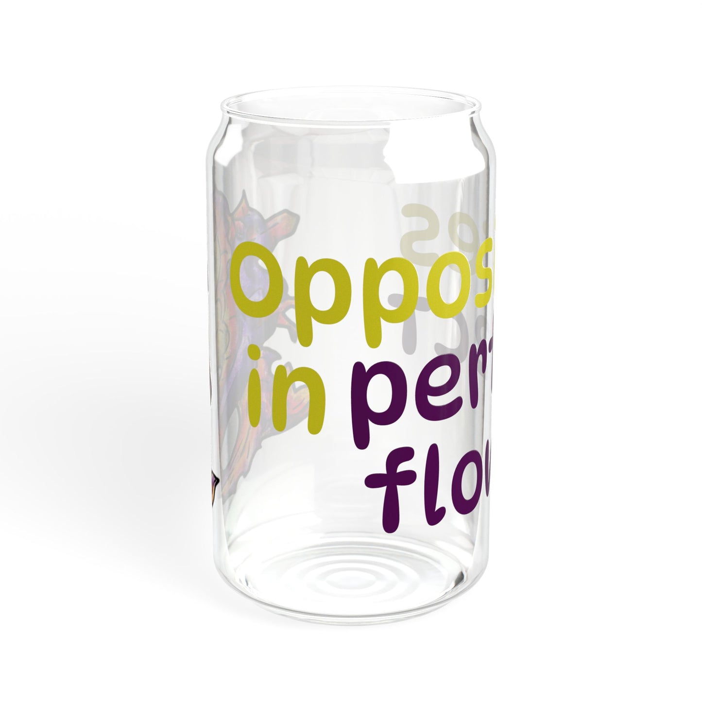 Chibi Dual Hippocampus – Opposite Flow- Dual Ocean Fantasy Art – Hippocampus Pair- Glass Tumbler 16oz