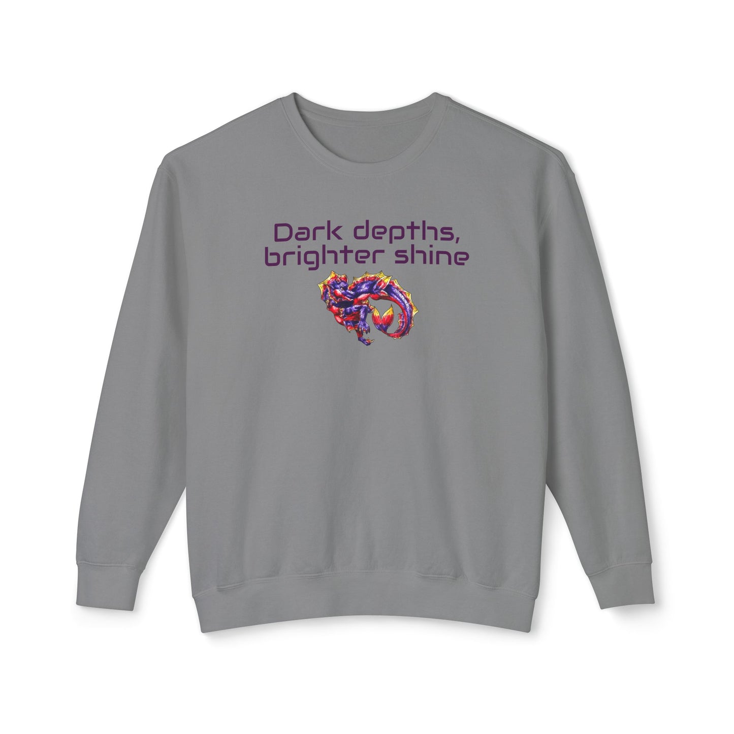 Baby Sunset Hippocampus- Depths & Shine- Marine Fantasy Illustration- Fantasy Ocean Art- Unisex Crewneck