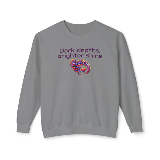 Baby Sunset Hippocampus- Depths & Shine- Marine Fantasy Illustration- Fantasy Ocean Art- Unisex Crewneck