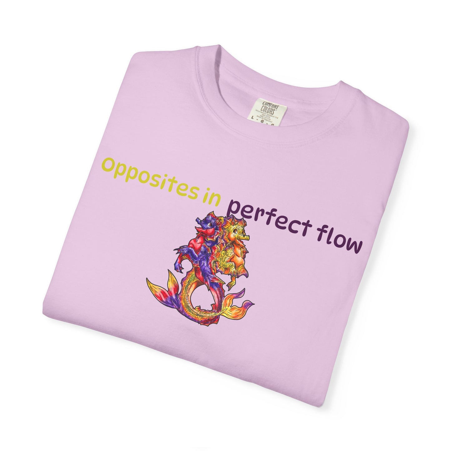 Baby Dual Hippocampus – Opposite Flow- Dual Ocean Fantasy Art – Hippocampus Pair- T Shirt