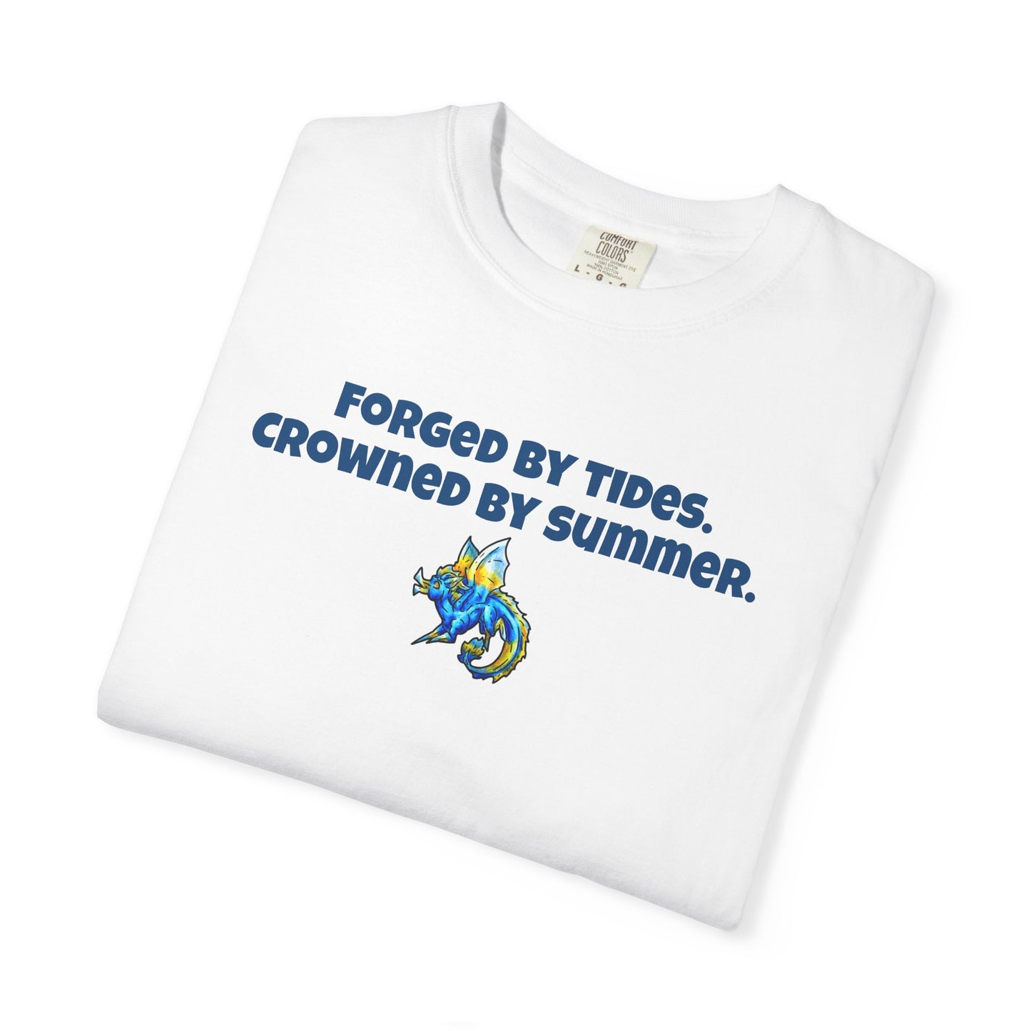Chibi Summer Dragon- Forged & Crowned- Summer Fantasy- Sunlit Tide Dragon- T-Shirt