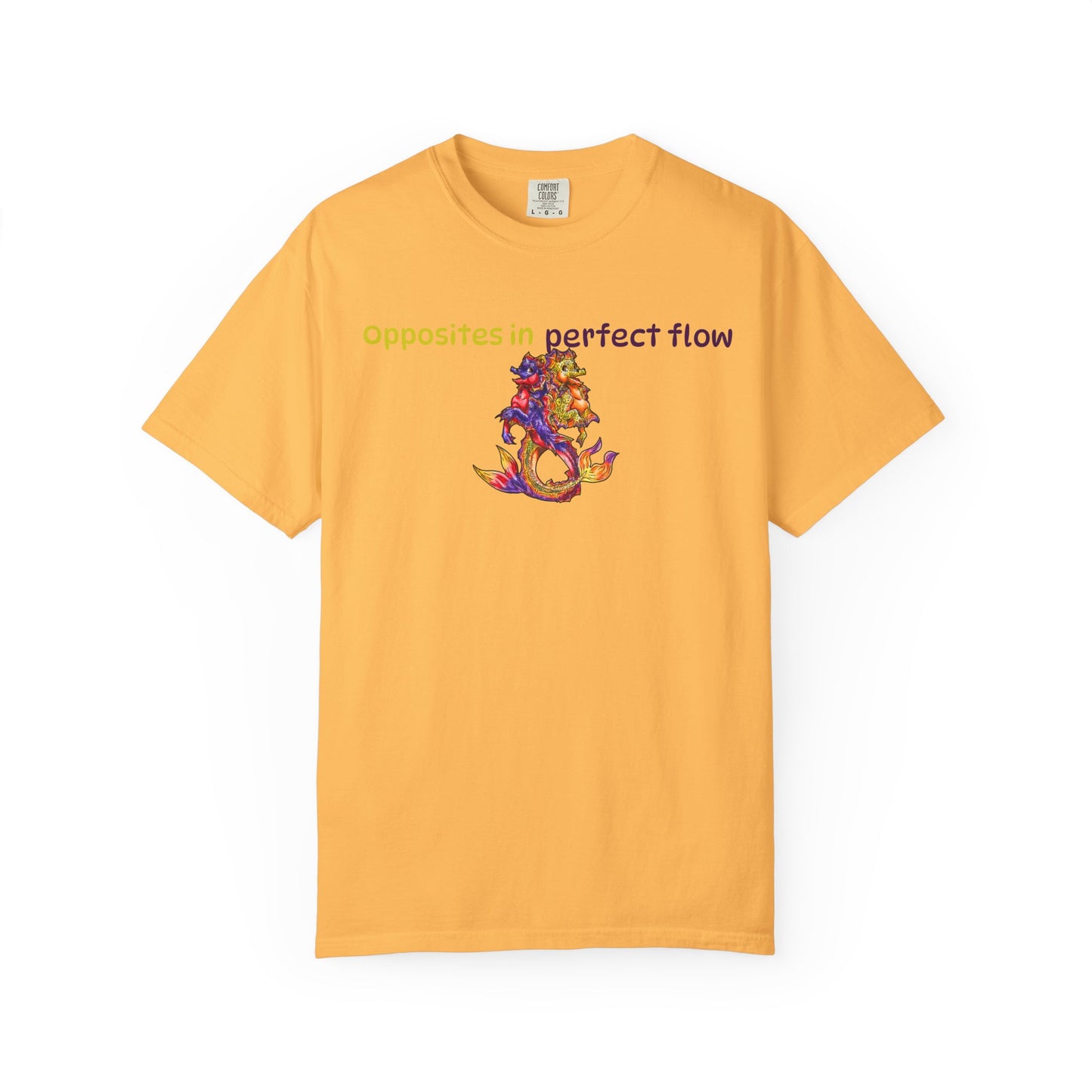 Baby Dual Hippocampus – Opposite Flow- Dual Ocean Fantasy Art – Hippocampus Pair- T Shirt