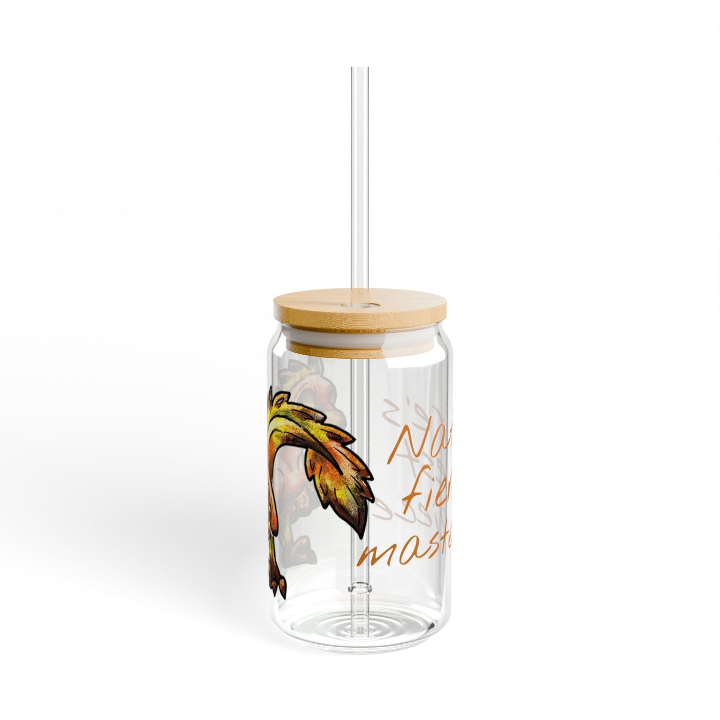 Chibi Caena the Raptor- Mastepiece- Dinosaur art- Prehistoric- Glass Tumbler 16oz