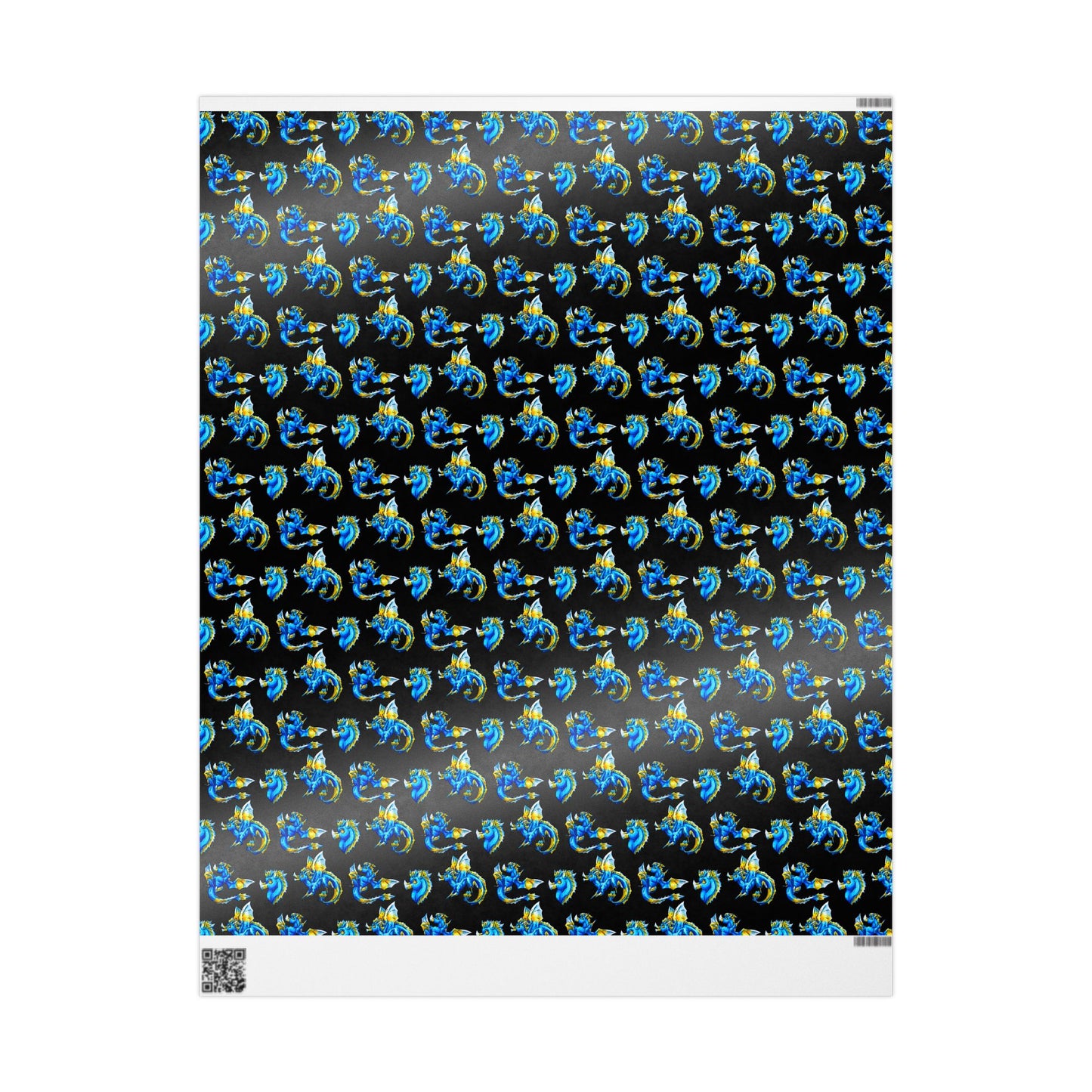 Chibi Summer Dragon- Pattern- Summer Fantasy- Sunlit Tide Dragon- Wrapping Paper