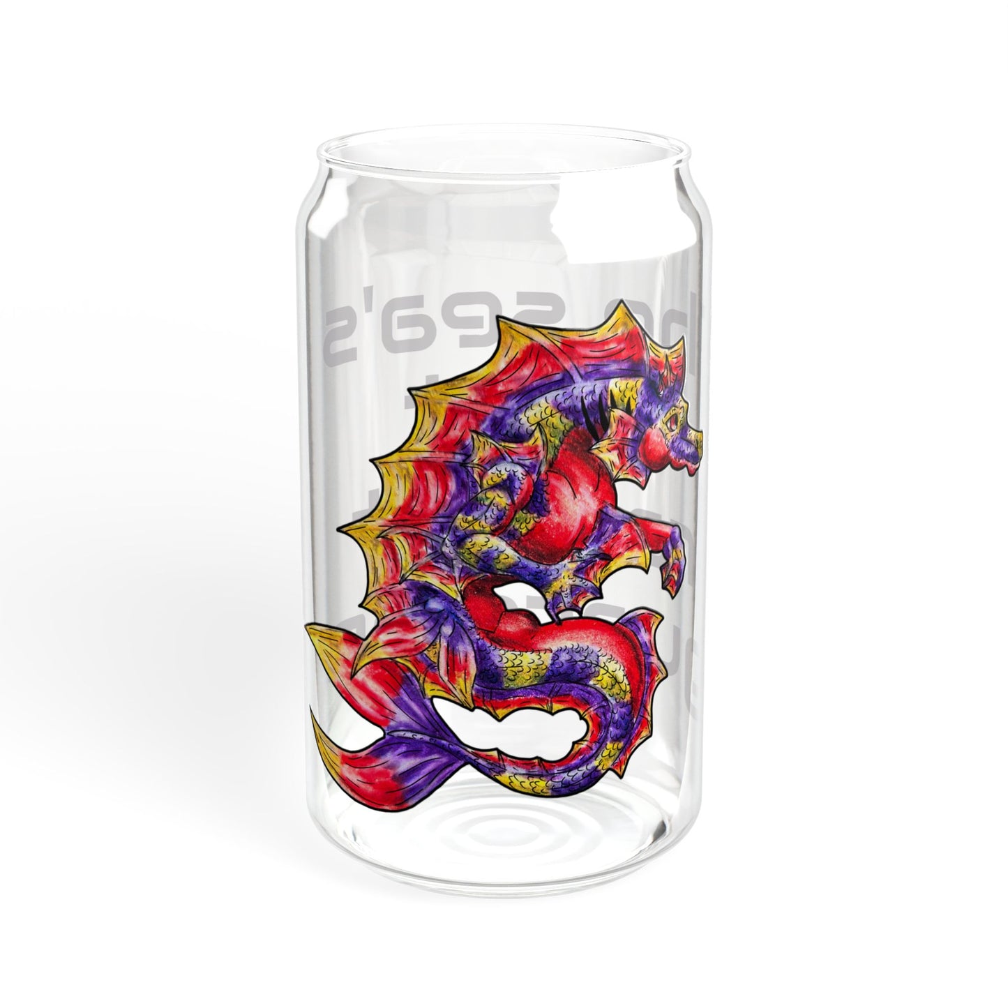 Sunset Hippocampus- The Sea's Guardian- Marine Fantasy Illustration- Fantasy Ocean Art- Glass Tumbler 16oz
